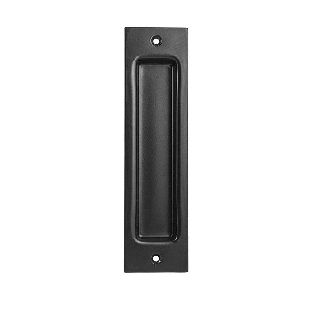 ZLDCTG Matte Black Square Door Handle - Easy Install Rustproof Sliding Barn Gate Hardware with Frosted Flush Pull - Perfect for Home, Office & Farmhouse Entryways