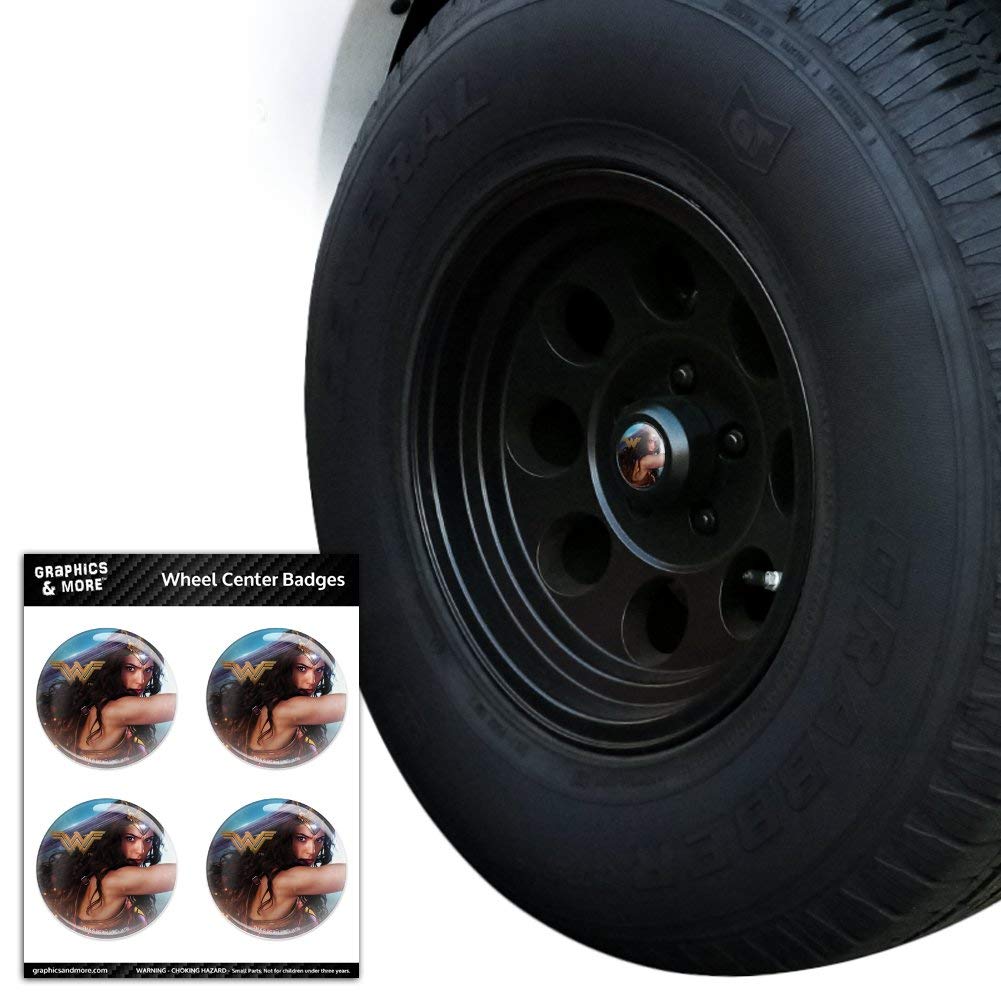 Wonder Woman Movie Battle Tire Wheel Center Cap Resin-Topped Badges Stickers - Superhero Car Accessories for DC Fans & Custom Vehicle Decoration