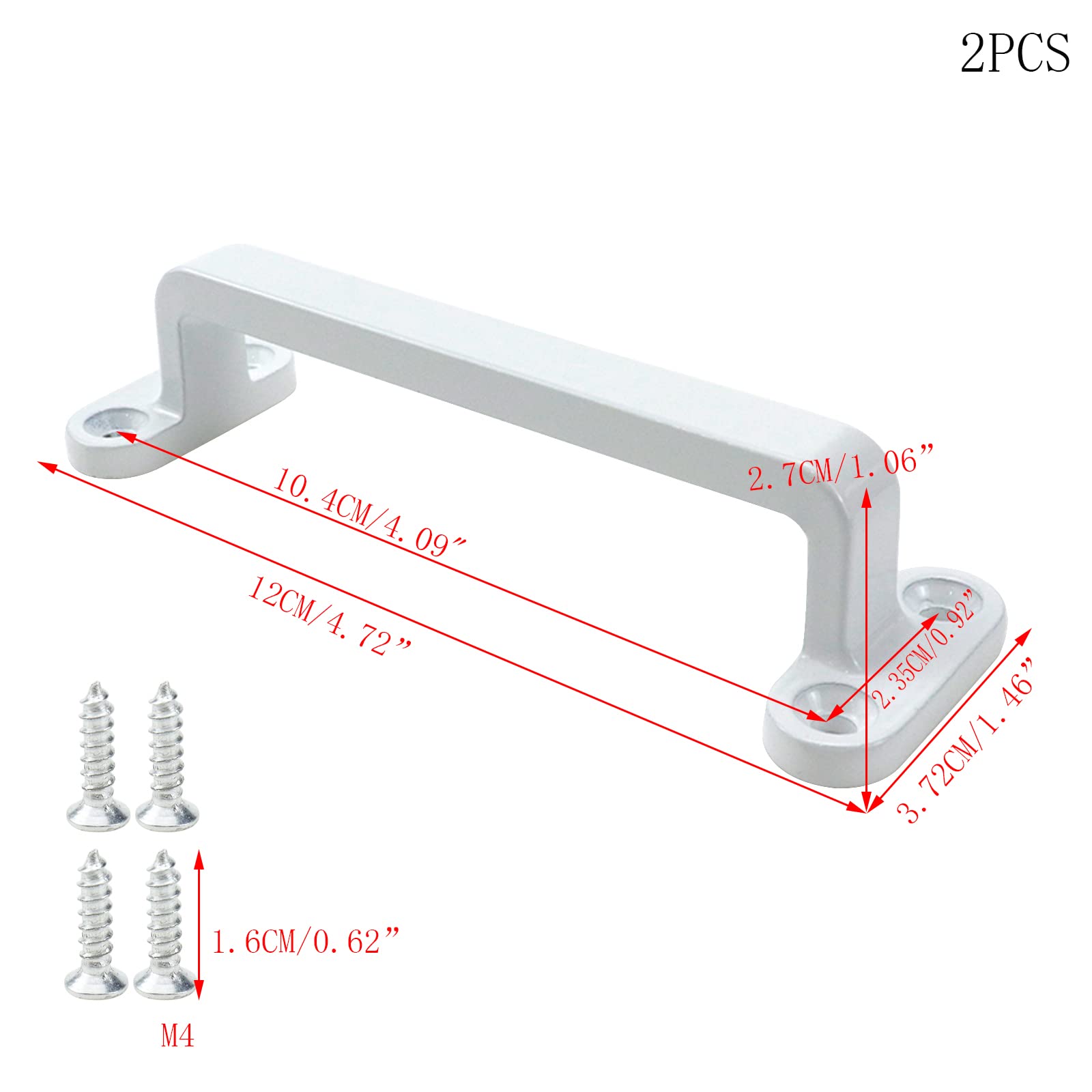 2Pcs Heavy Duty Zinc Alloy Sliding Door Handles - 4.72