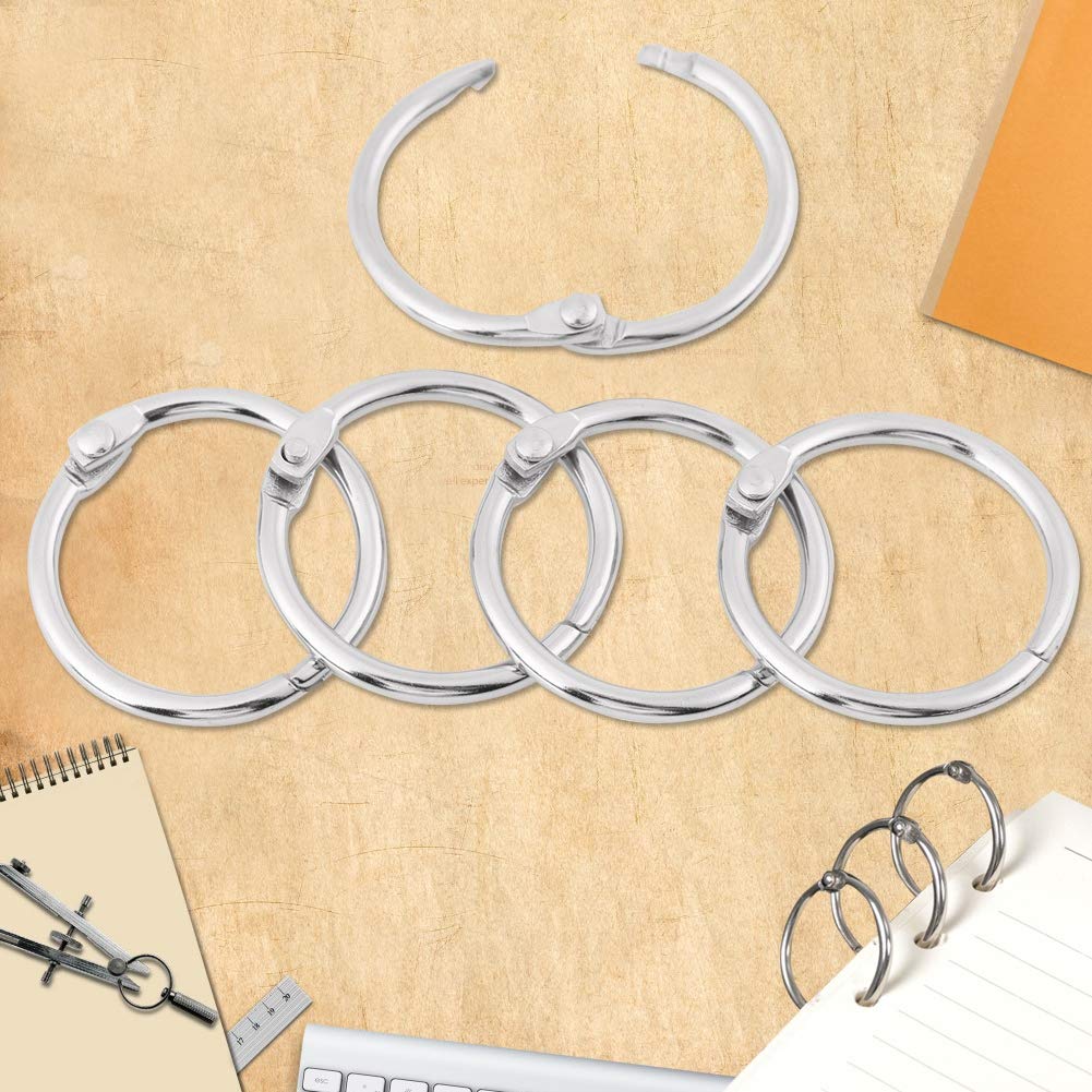 Zerodis 20PCS Metal Book Rings for Documents, Keys & Flashcards - School/Office/Home Use