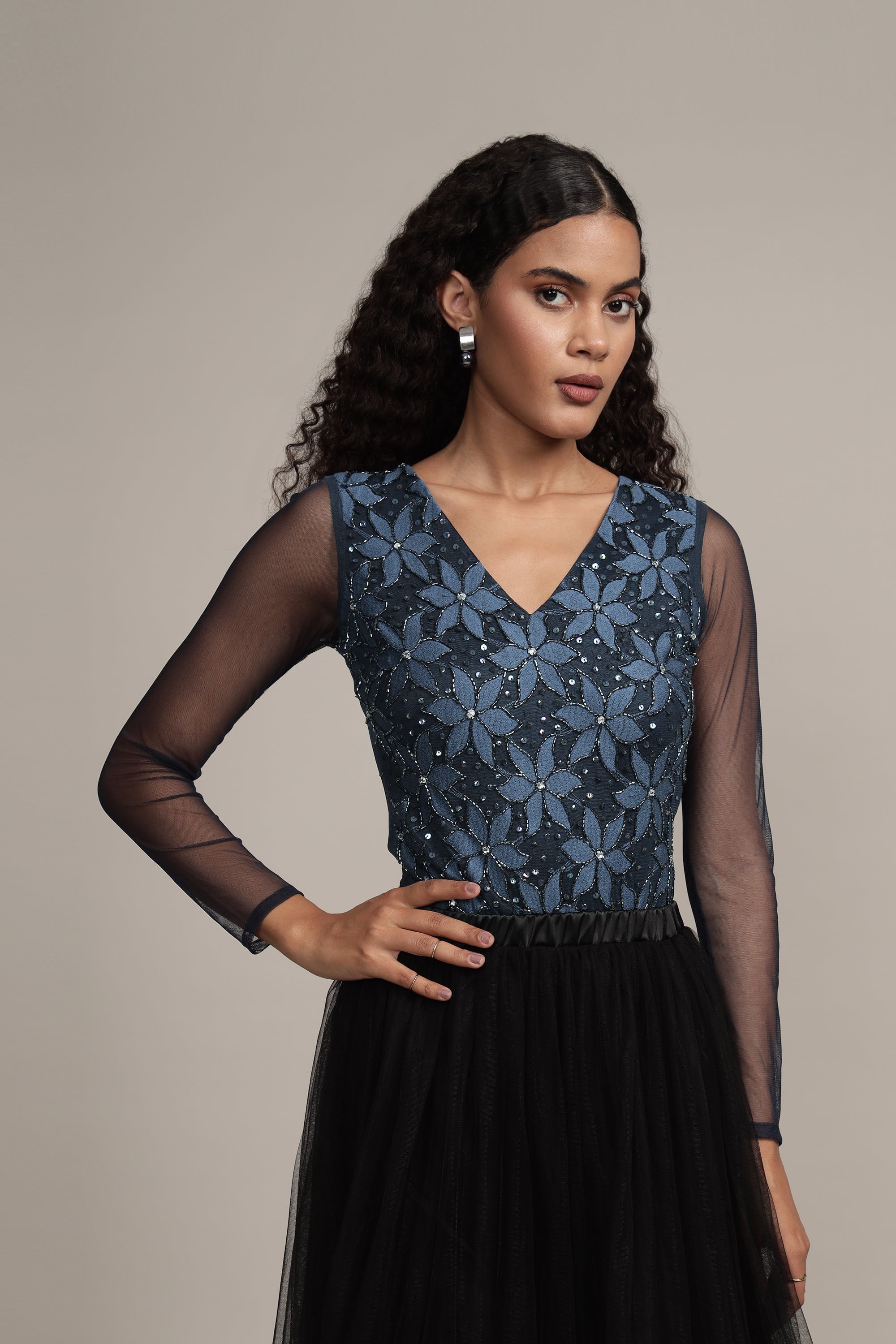Rana Beaded Bodysuit for Women - Elegant Sequin Embellished Stretchable Jumpsuit for Party, Night Out, and Special Occasions