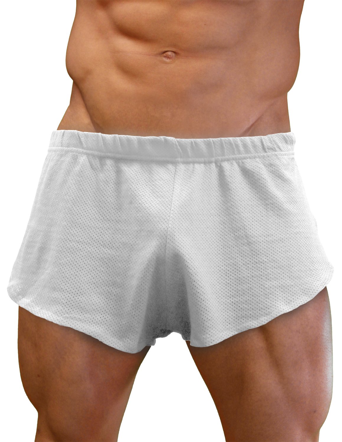 Men's Breathable Cotton Mesh Side Split Running Shorts - Lightweight & Comfortable for Gym, Jogging, and Outdoor Activities
