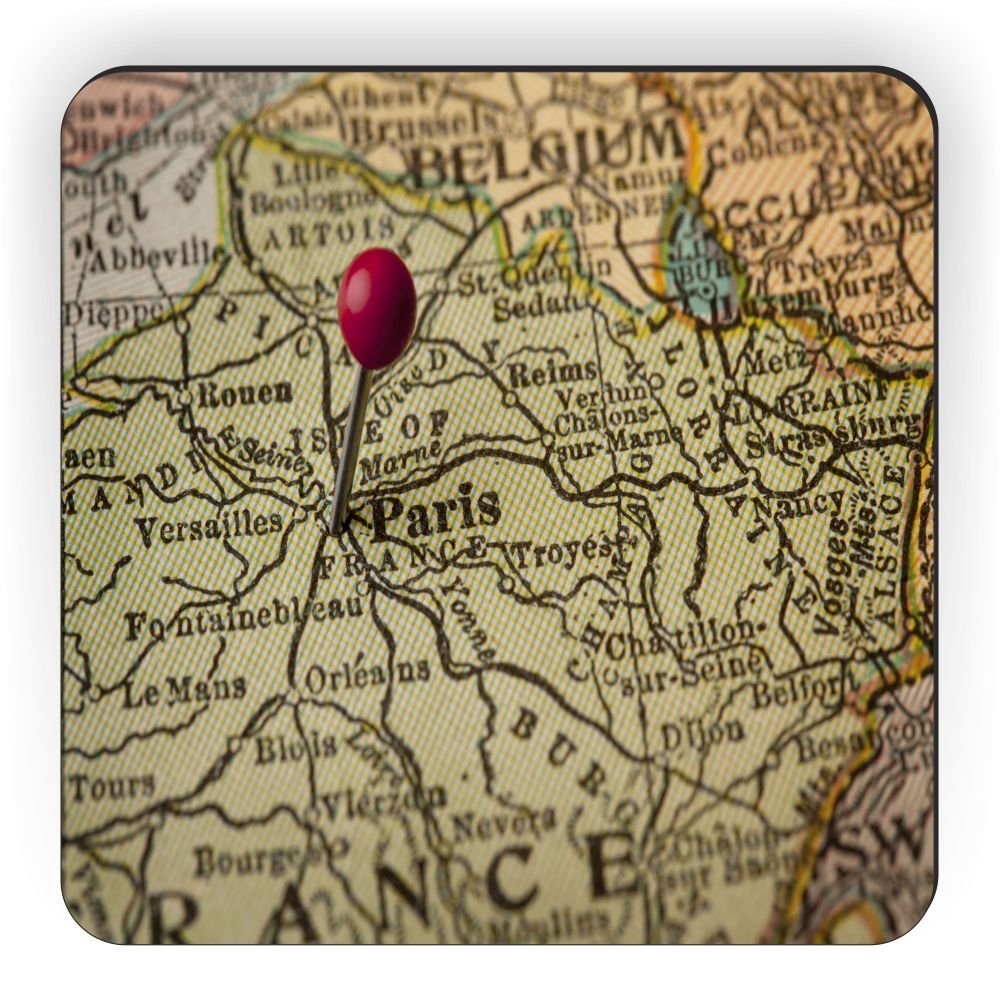 Vintage Paris France Map Design Square Fridge Magnet - Perfect for Home, Office & Travel Decor, Souvenirs & Gift Ideas