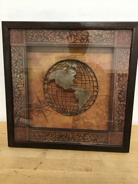 15 x 15 Inch Globe Shadow Box Display Case - Perfect for Collectibles, Souvenirs, and Home Decor - Ideal for Wall Mounting or Tabletop Display