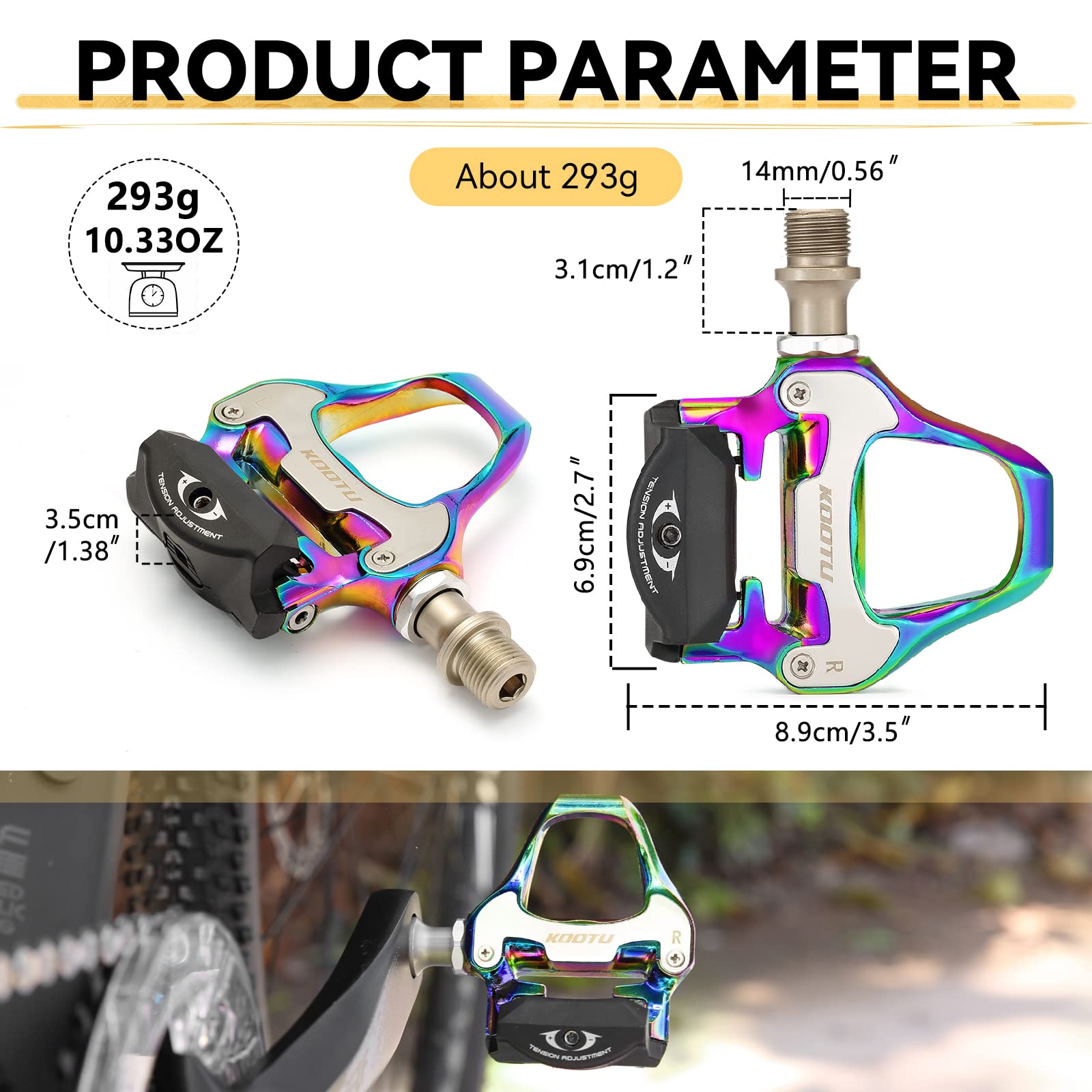 SAVADECK Road Bike Pedals - Aluminum Alloy Clipless Pedals with Cleats for Shimano/Look System, 9/16