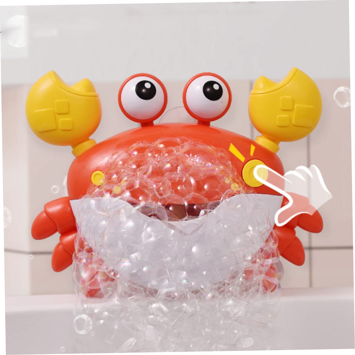 **Red Crab Bubble Bath Toy with Music - No Battery Baby Bath Bubble Maker for Toddlers 3+ Years - Fun Bath Time Toy for Boys & Girls - Perfect for Sensory Play & Water Play Activities**