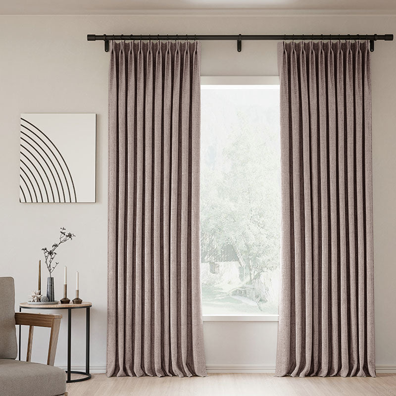 Linen Blackout Curtains with Grommet Top - Natural Modern Ivory White Custom Drapes for Bedroom & Living Room - Thermal Insulated Noise Reducing Window Treatments for Home Decor
