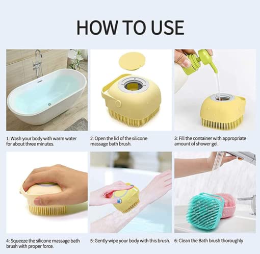 Exfoliating Silicone Bath Brush for Hair, Scalp & Body - Gentle Massage & Deep Cleaning Shower Scrubber | Perfect for Shampoo, Soap Application & Relaxing Spa Experience at Home