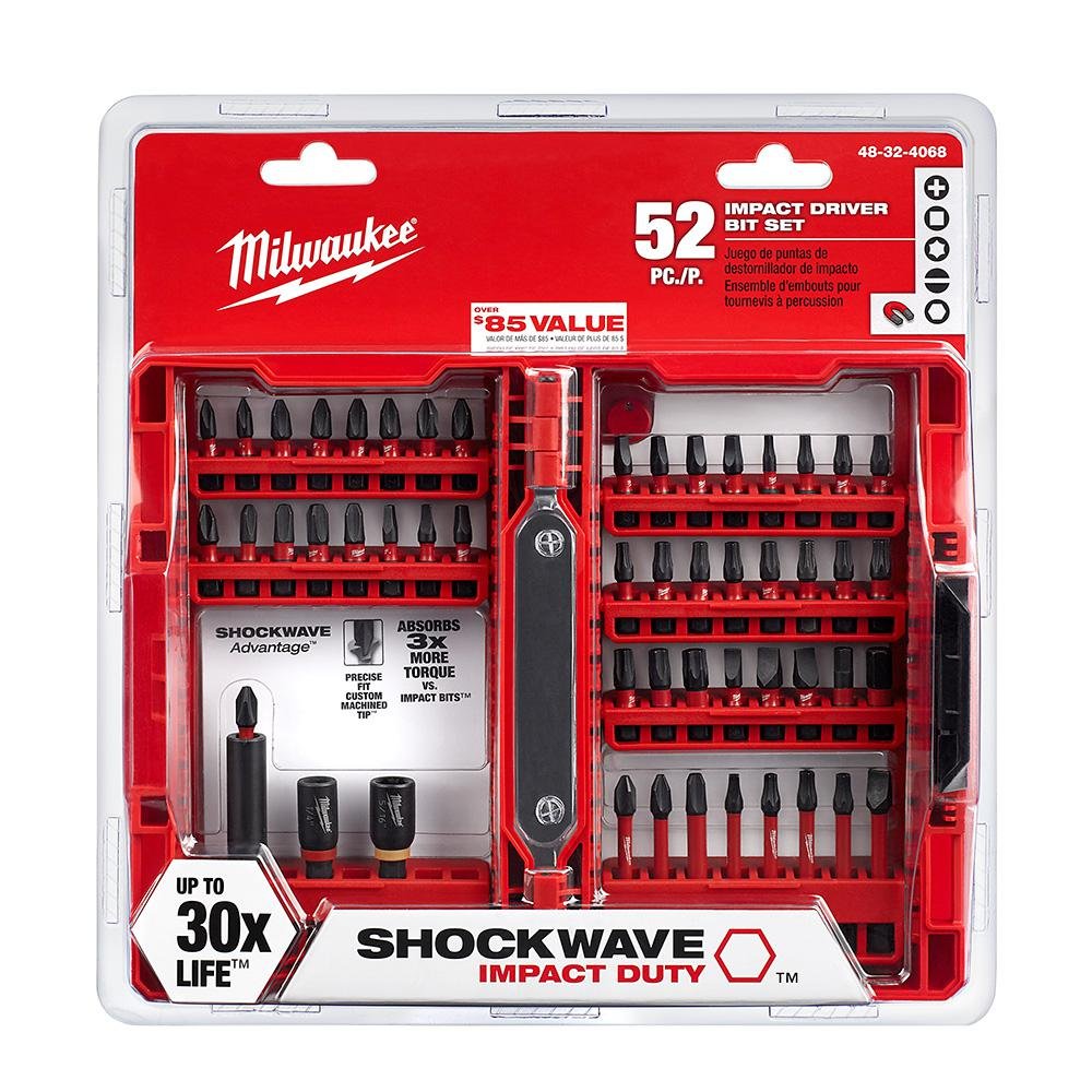 **Milwaukee 48-32-4068 52-Piece Impact Driver Bit Set - High-Performance Tool Kit for Drilling, Fastening & Construction Projects**    **使用场景 (Usage Scenarios):** Perfect for DIY home repairs, automotive work, and professional construction tasks.