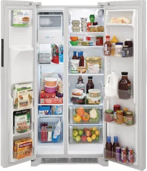 Frigidaire FRSS2323AW 22.3 Cu. Ft. Side by Side Refrigerator - White, Energy Efficient, Standard Depth (33