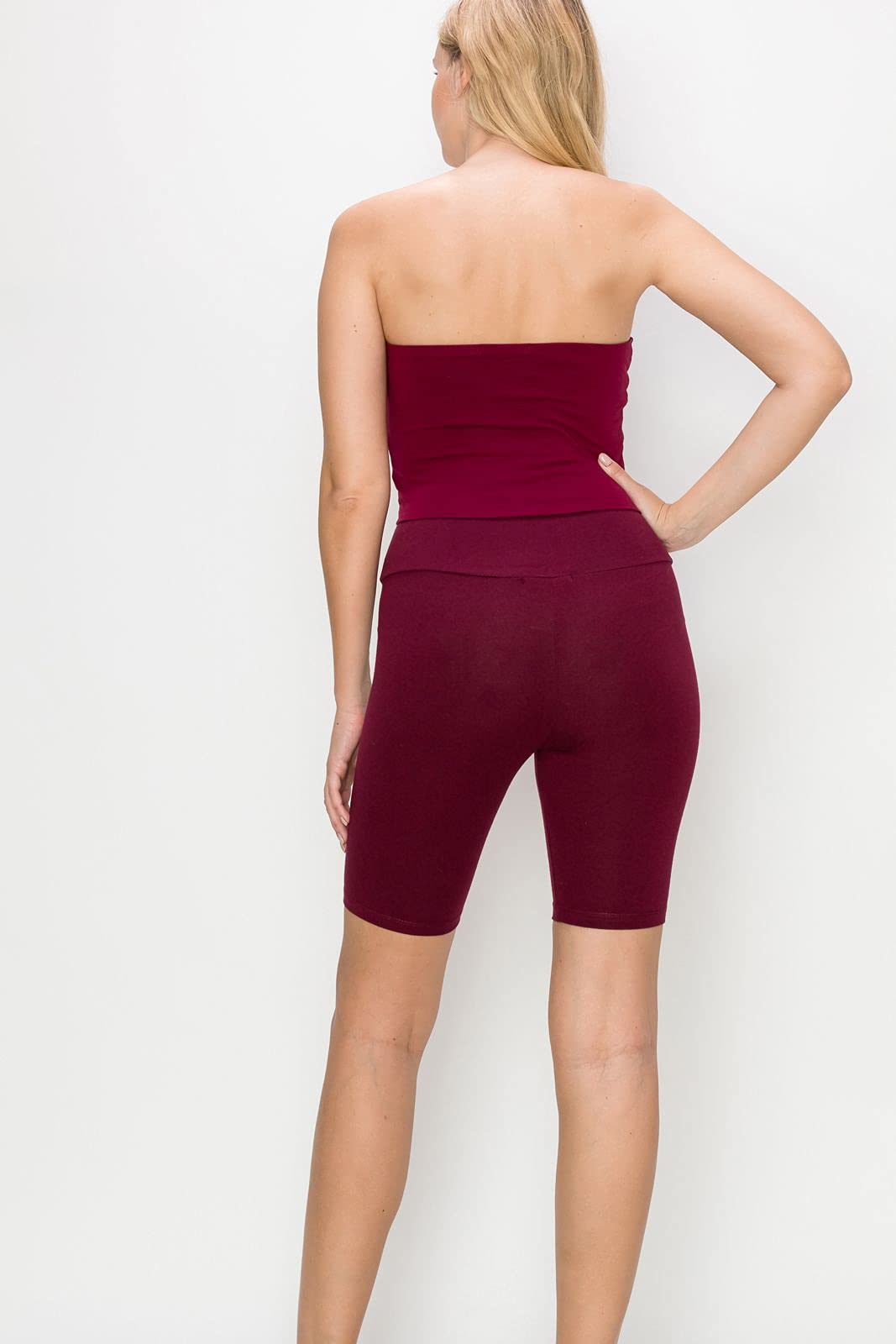FashionMille Women's High Waist Yoga Leggings & Bike Shorts - Workout Athletic Knit Pants for Running, Gym & Lounge Wear