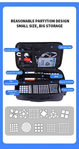 Professional Speed Cube Storage Bag with Individual Compartments for Timer, Cubes, Cup & Mat - Black Satchel Shoulder Carry Case for Competitions & Practice - Perfect for Rubik's Cube Enthusiasts & Speedcubers - by MRC