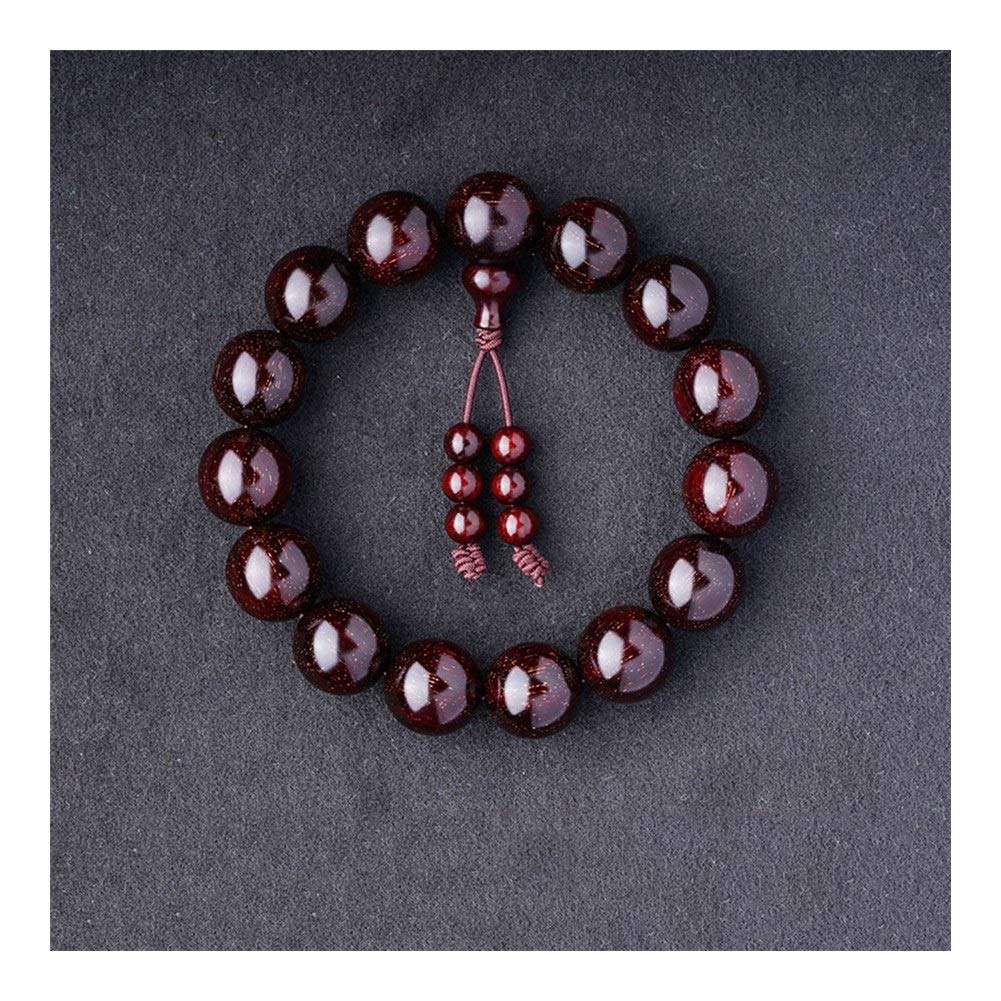 LLNN Buddha Beaded Bracelet - Red Sandalwood & Huanghuali Wood Lucky Charm Bracelet for Men & Women - Spiritual Jewelry for Meditation, Yoga & Positive Energy (Gift Box Included)