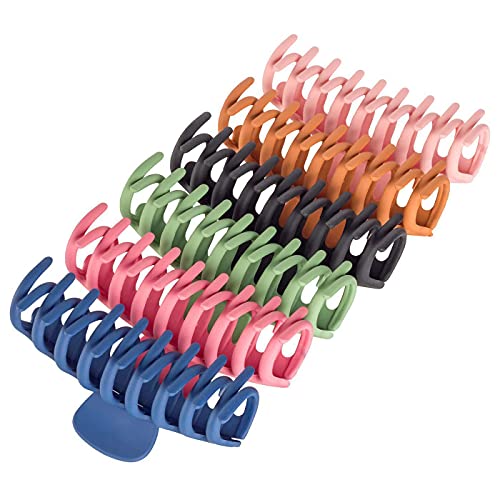 Women's Hair Claw Clips for Thick Hair - 4.3 Inch Non-Slip Plastic Acrylic Hair Clips (6 Pack) - Perfect for Updos, Ponytails & Everyday Hairstyles