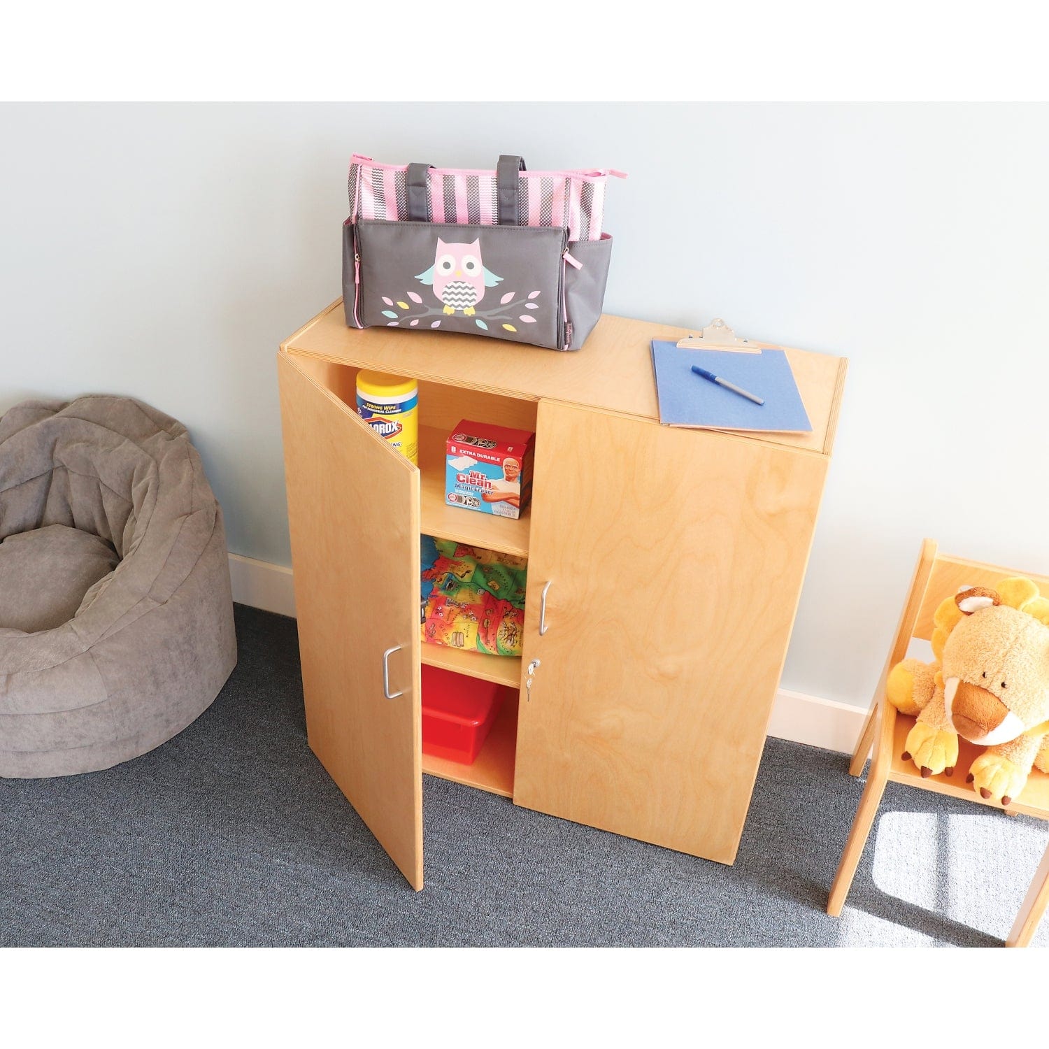Secure Lockable Wall Mounted Storage Cabinet - Heavy Duty Metal Cabinet for Home, Office, Garage & Workshop Organization