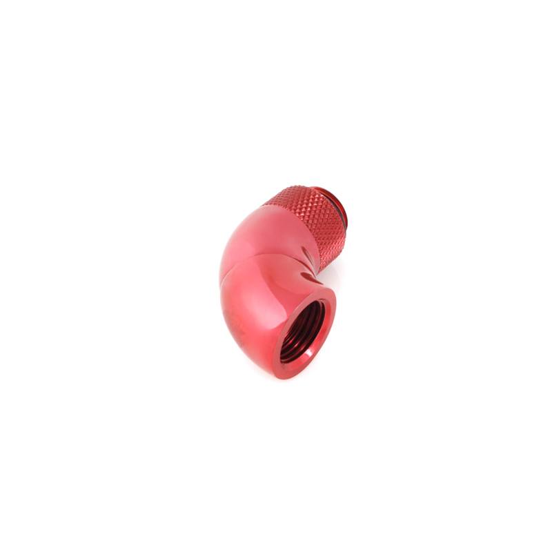 Bitspower Dual Rotary 90 Degree Extender Fitting - Deep Blood Red - Perfect for Custom PC Water Cooling Loops and Hardline Tubing Systems