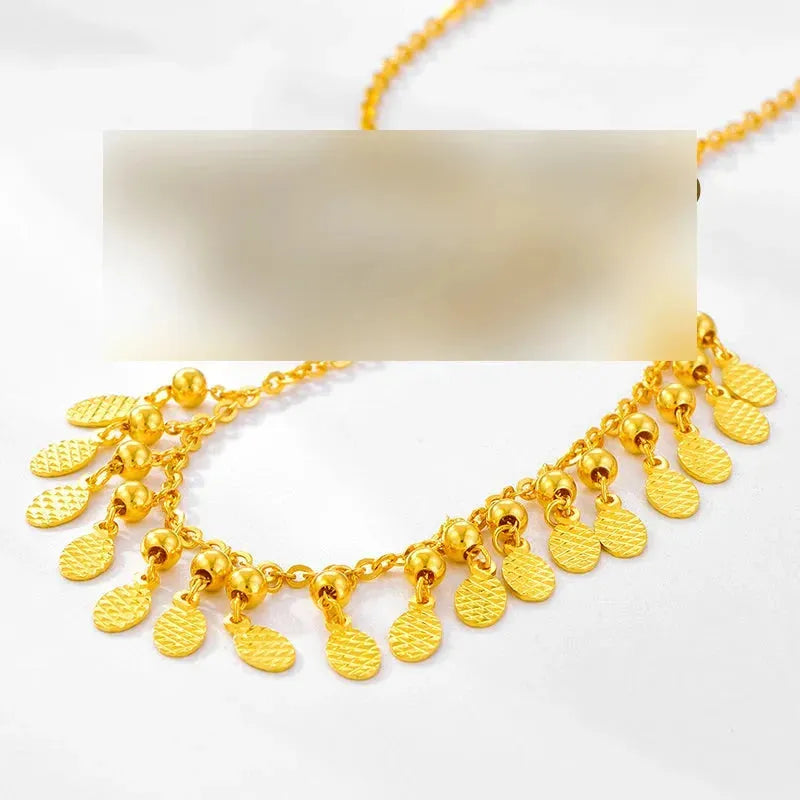 24K Pure Gold Necklace for Women - Real AU 999 Solid Gold Chain, Classic & Trendy Fine Jewelry - Perfect for Parties, Weddings, Anniversary Gifts & Everyday Luxury (2023 New Arrival)