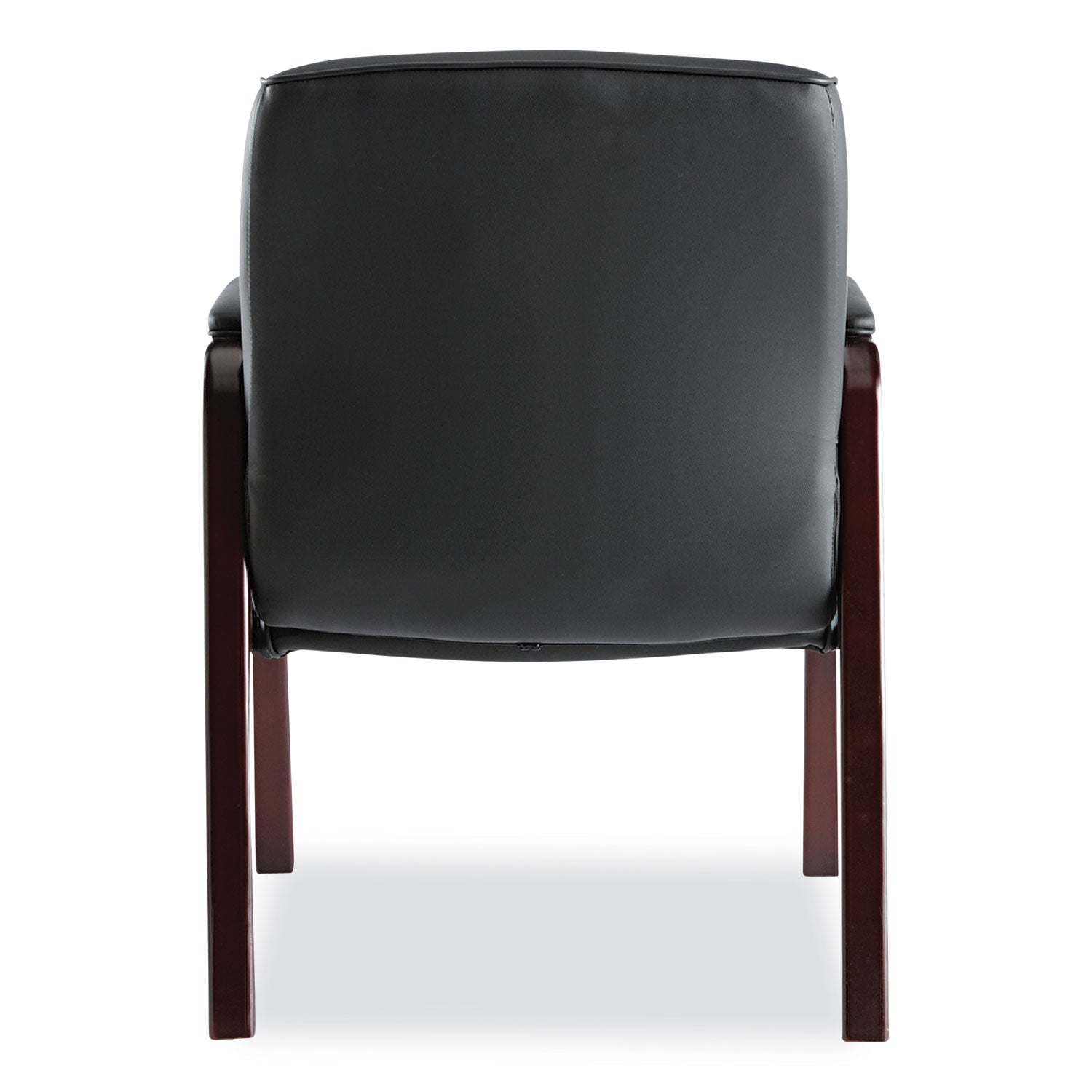 Alera Madaris Series Bonded Leather Guest Chair with Wood Trim Legs - 25.39