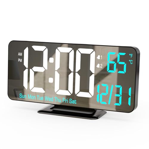 Black Clock(white + Blue Digits)