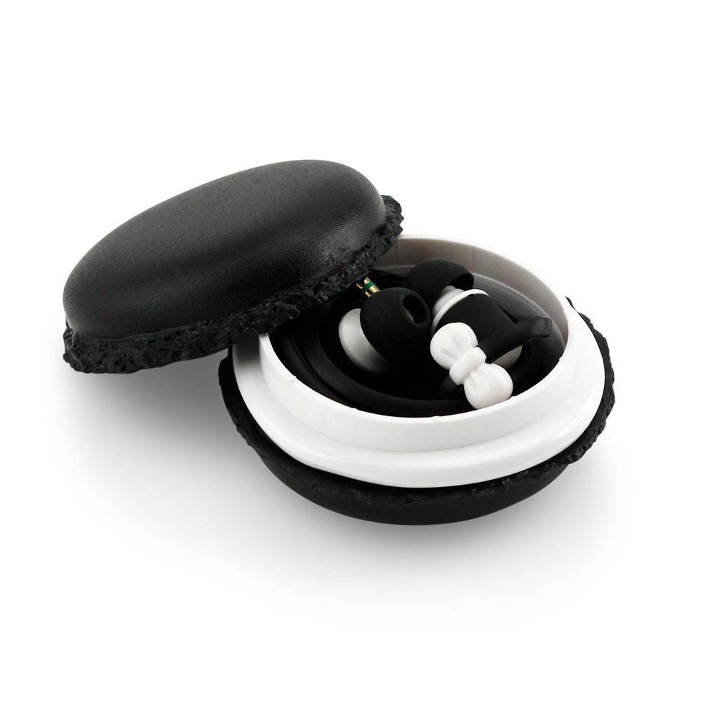 GEARONIC TM Cute 3.5mm In-Ear Earphones with Macaron Case - Noise Isolating Earbuds for iPhone, Android, PC & MP3 - Perfect for Workouts, Commuting & Travel