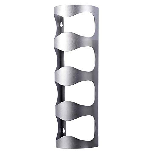 Stainless Steel Wall Mount Wine Bottle Holder Rack - Space Saving Hanging Wine Storage for Kitchen, Bar, or Dining Room Decor