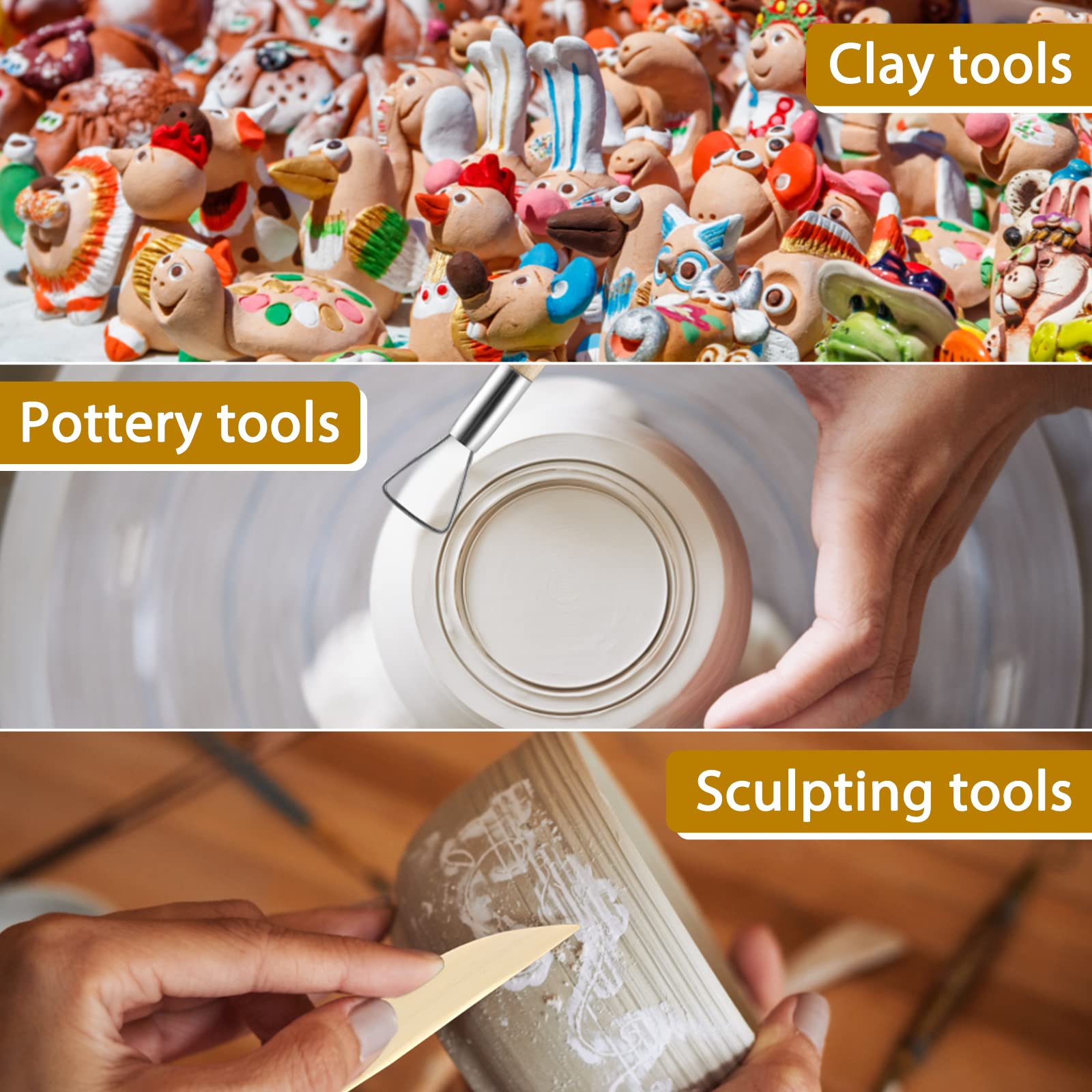 Polymer Clay Tools Kit - 10PCS Sculpting & Modeling Set for Pottery & Crafts