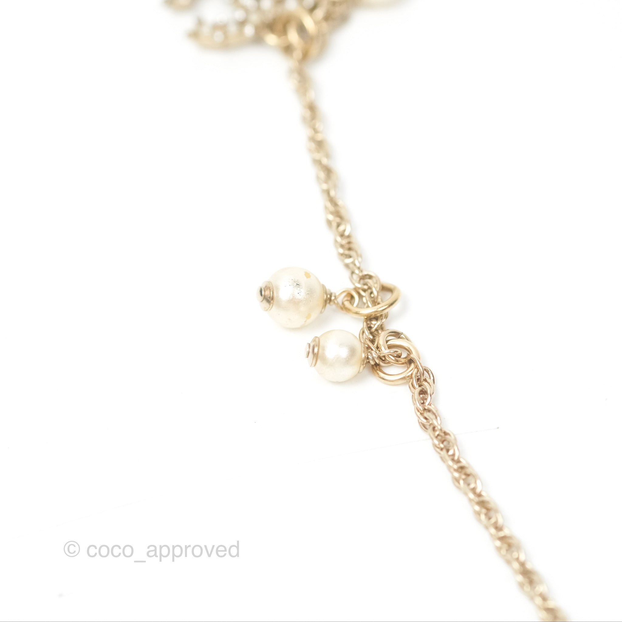 Chanel CC Crystal Pearl Chain Bracelet in Gold Tone - Elegant 19C Design for Women's Fashion & Luxury Gift Giving