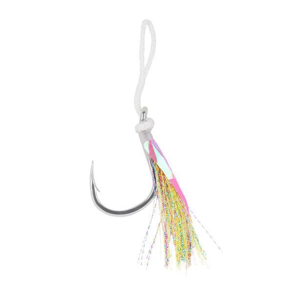 Mustad J Assist1 Heavy Duty Jigging Assist Rig with Green Flash - Premium Saltwater Fishing Lure for Deep Sea, Offshore & Freshwater Angling - Perfect for Tuna, Grouper & Snapper Fishing Trips