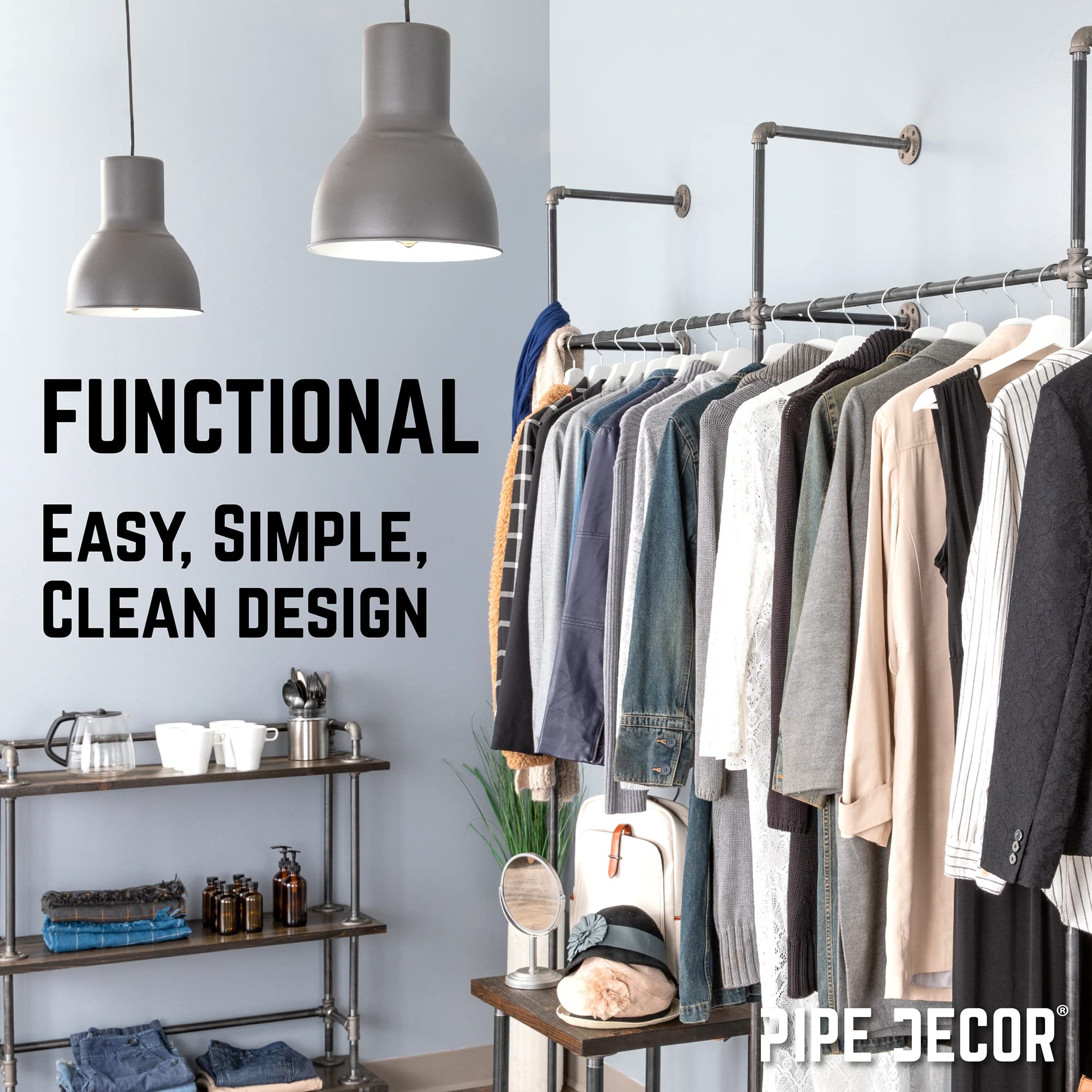 Industrial Pipe Clothing Rack - 115