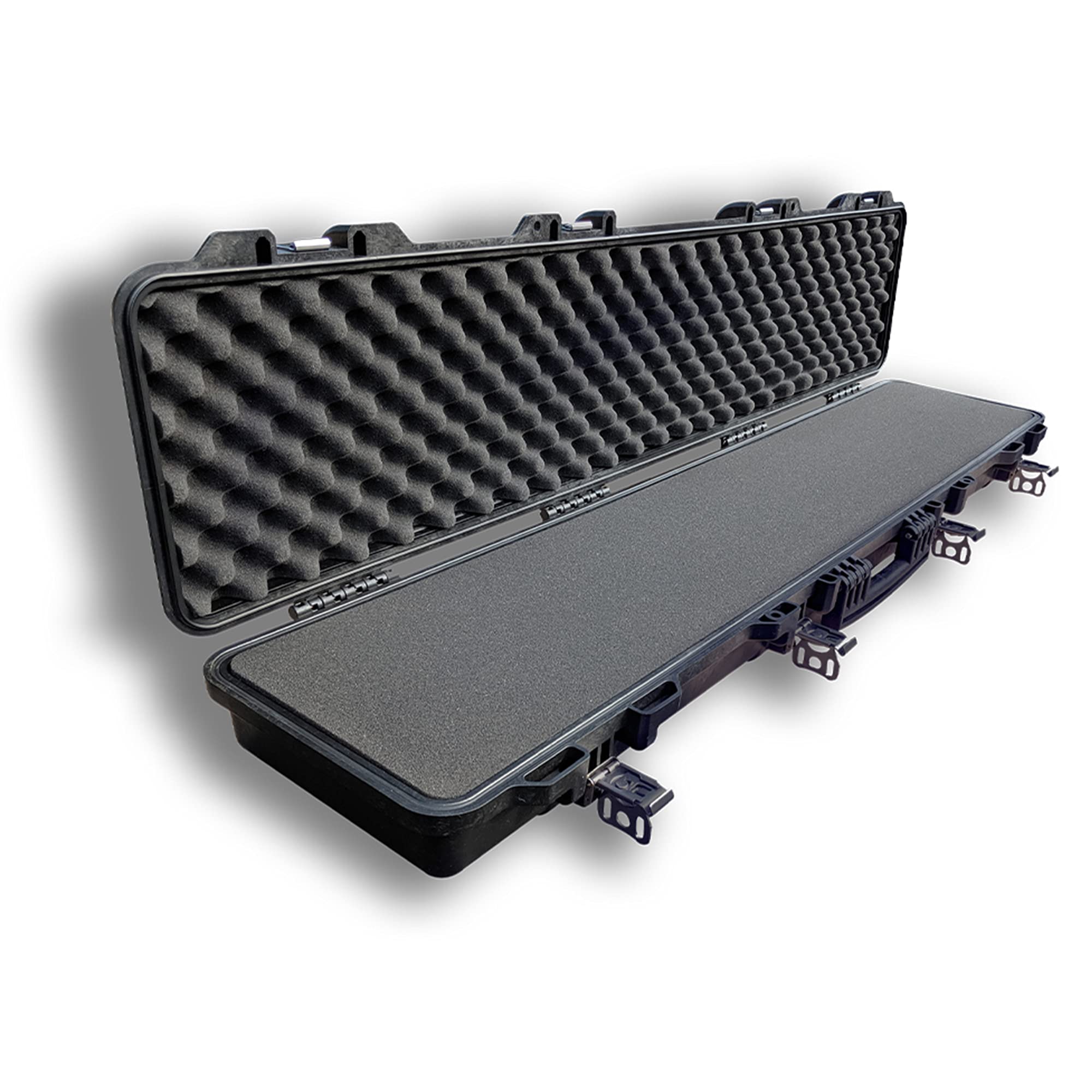 TSA Approved Cedar Mill Hard Rifle Case - Military-Grade DS3TeK Gun Case with Stainless Steel Locks & Foam Inserts - Durable, Waterproof, Floating Protection for Hunting, Shooting Range & Outdoor Adventures