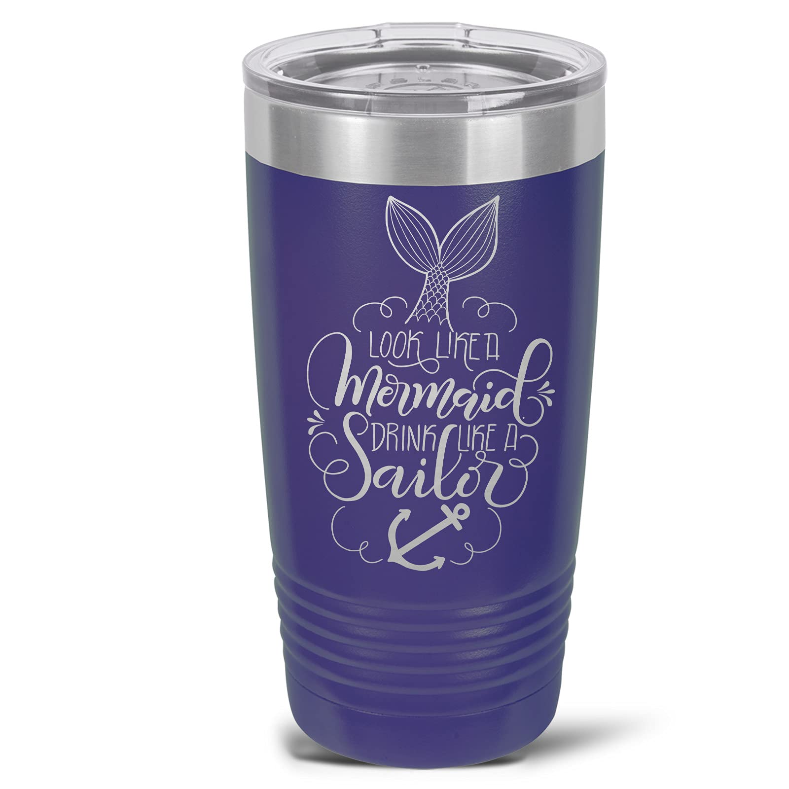 20 oz. Purple Stainless Steel Tumbler - Insulated Double Wall Vacuum Mug for Hot & Cold Drinks - Perfect for Beach, Office, Gym & Outdoor Activities