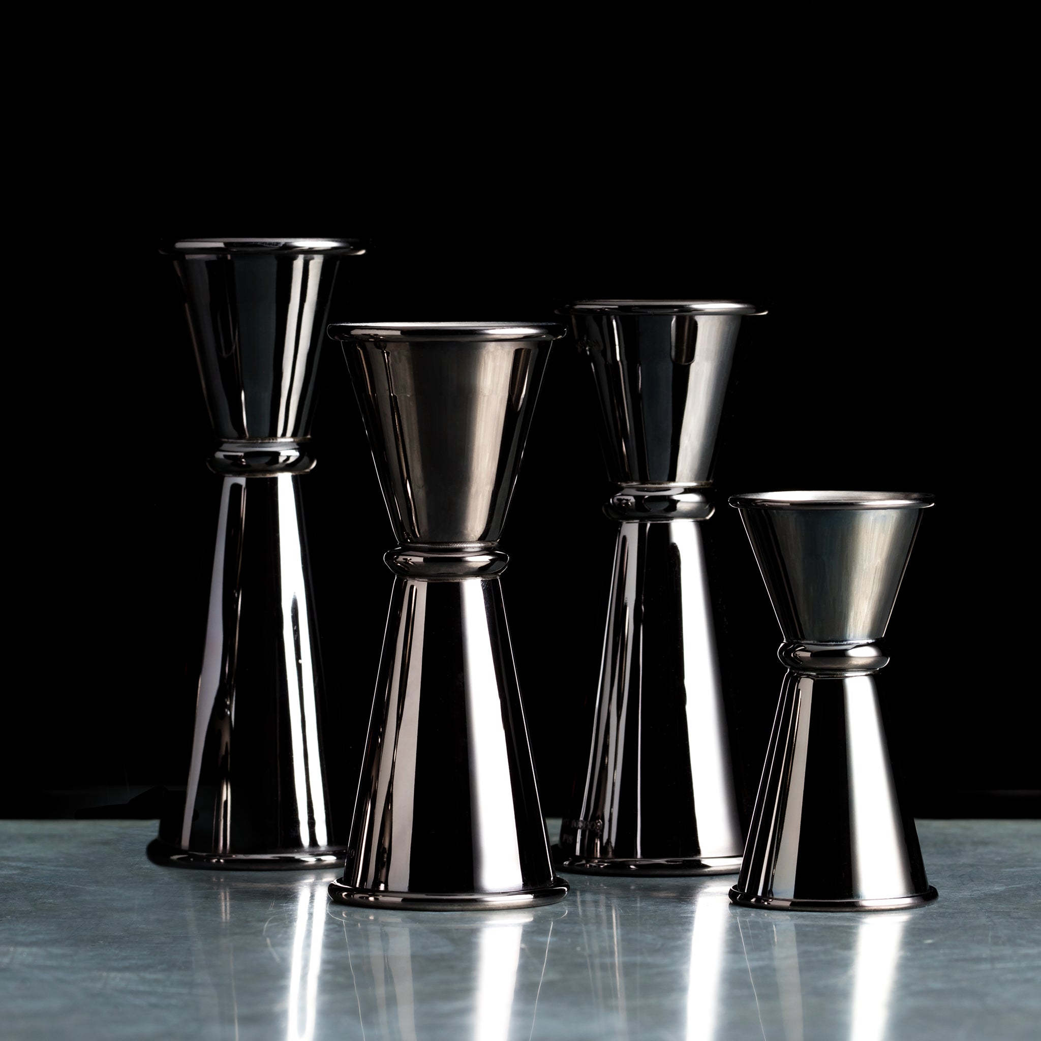 Premium Japanese Style Jigger - Gunmetal Black - 1oz & 2oz Dual Measuring Cup - Perfect for Cocktails, Bartending, and Home Bar Mixing