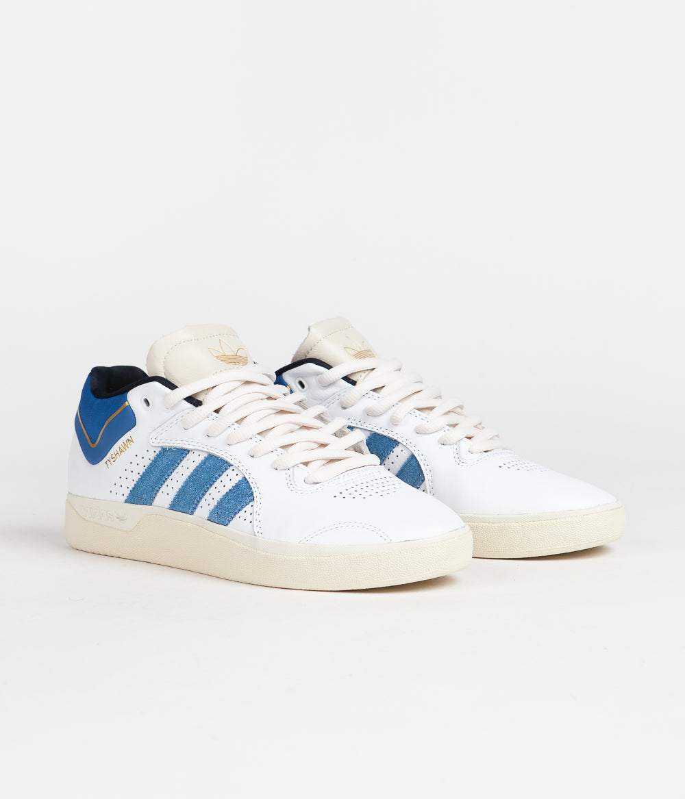 Adidas Tyshawn Shoes Men's Basketball Sneakers - White/Blue Colorway | Lightweight Comfort & Performance Design for Court Play & Streetwear Fashion