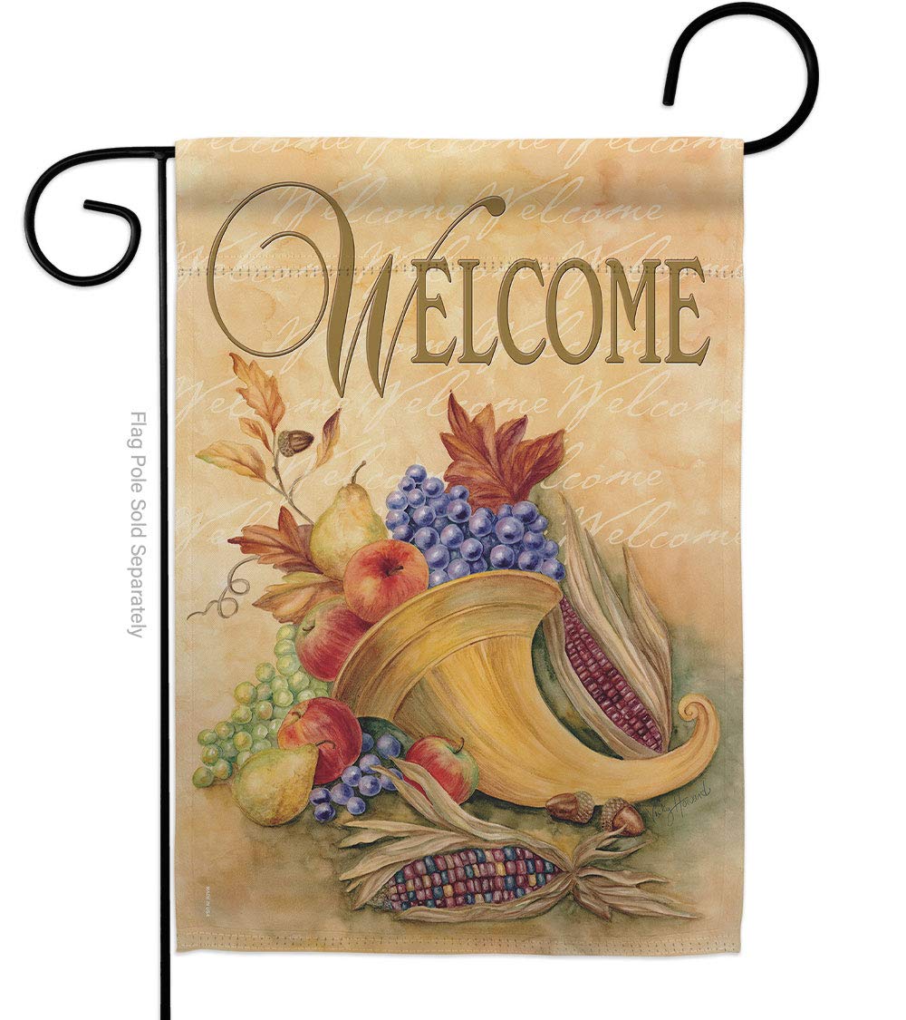 Autumn Cornucopia Garden Flag - Fall Harvest Decor for Outdoor & Home