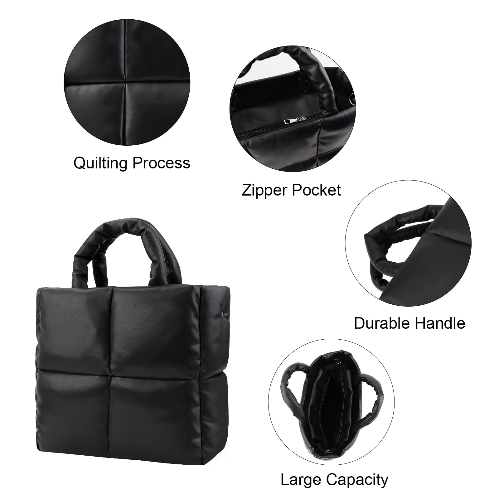 **Puffer Tote Bag for Women - Large Quilted Crossbody Handbag & Hobo Purse - Stylish & Spacious for Work, Travel & Shopping**