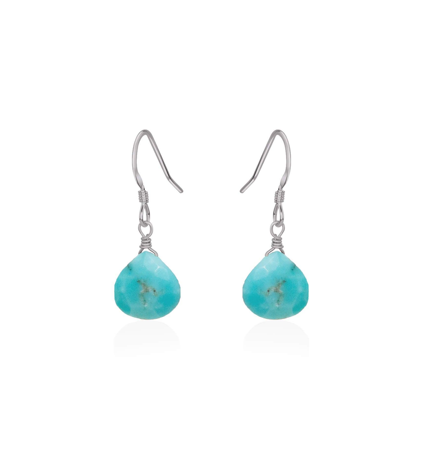 Turquoise Gemstone Teardrop Dangle Earrings - Handmade Sterling Silver Bohemian Jewelry for Women | Perfect for Weddings, Parties & Boho Fashion