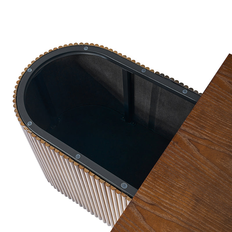 Modern Oval Coffee Table with Hidden Storage - Perfect for Living Room, Lounge & Small Spaces