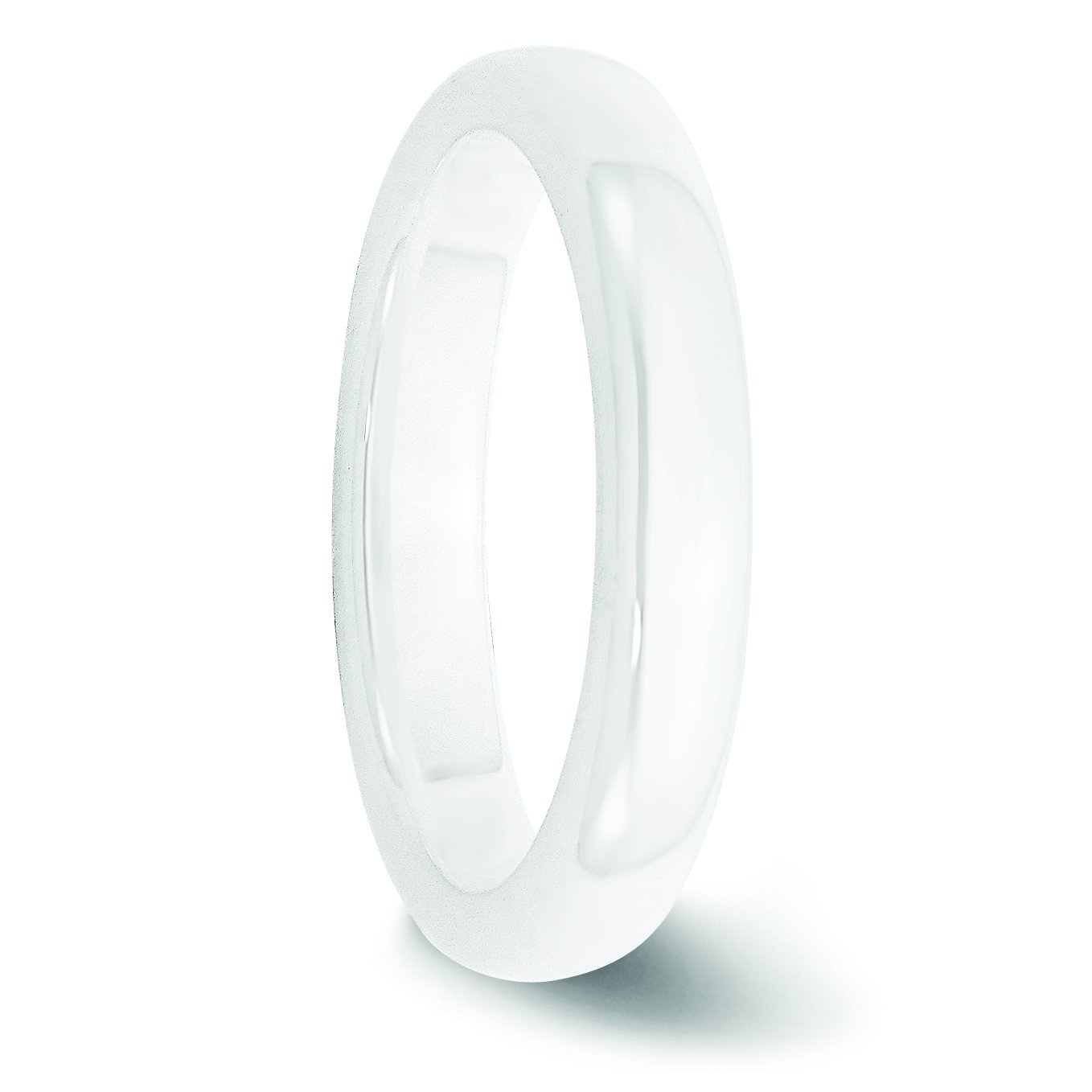 Men's White Ceramic 4mm Polished Wedding Band Ring - Durable & Hypoallergenic for Men's Wedding, Engagement, Anniversary & Everyday Wear