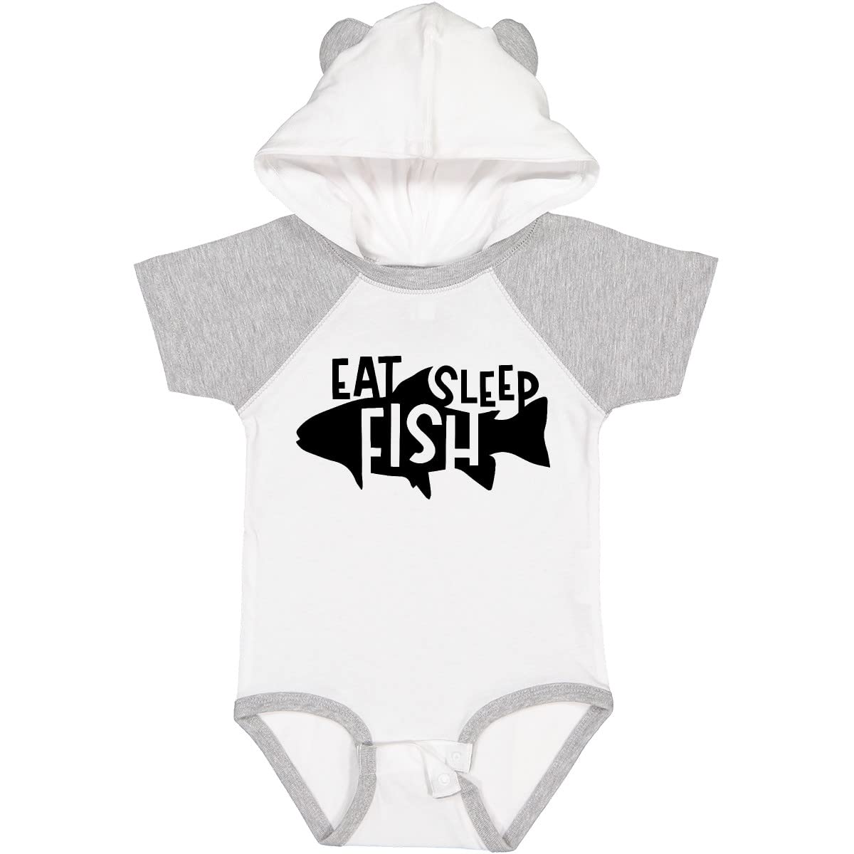 Inktastic Eat Sleep Fish Silhouette Baby Bodysuit - Cute Infant Onesie for Fishing Lovers, Newborn & Toddler Outfit - Perfect for Family Fishing Trips, Outdoor Adventures & Photo Shoots