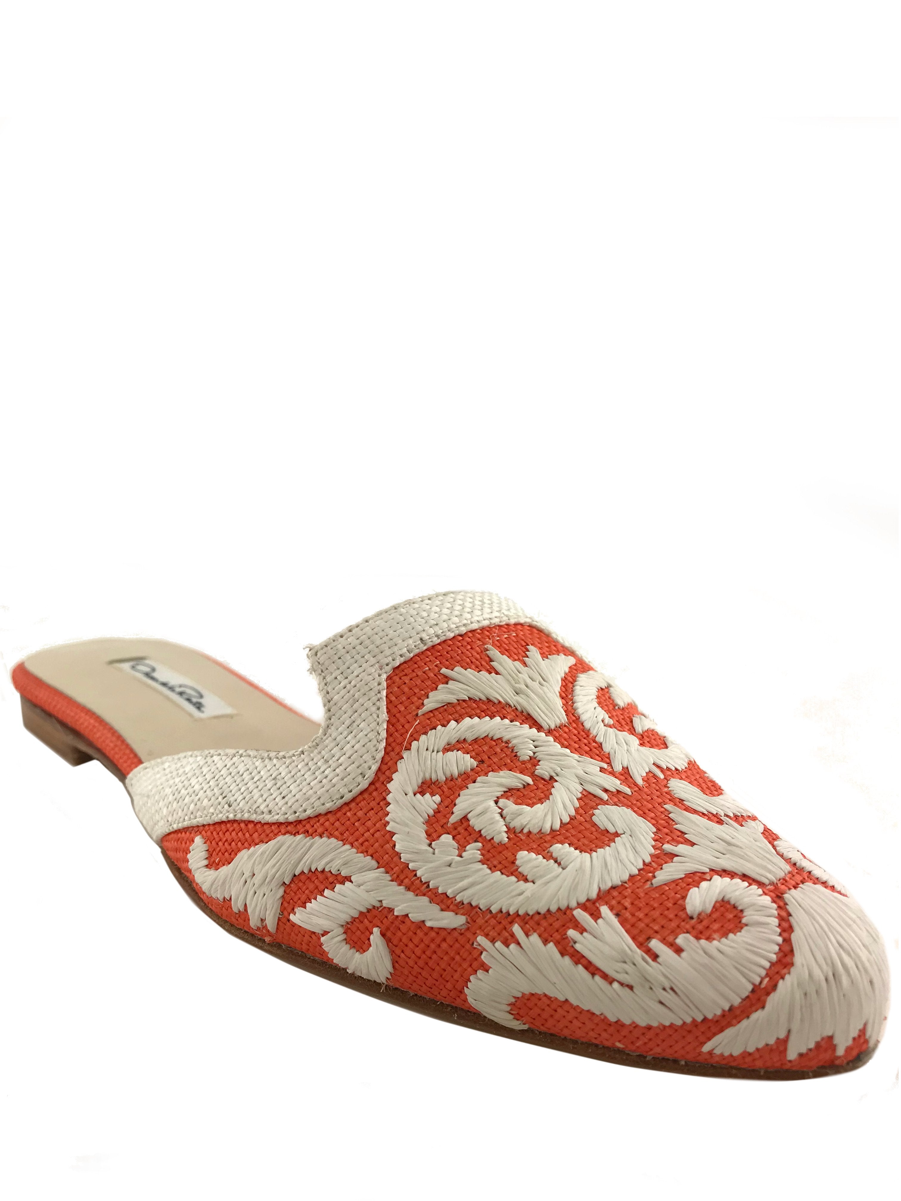 Oscar De La Renta Calista Women's Size 6 Raffia Slide Sandals - Comfortable Summer Beach Slippers for Poolside, Vacation & Casual Wear
