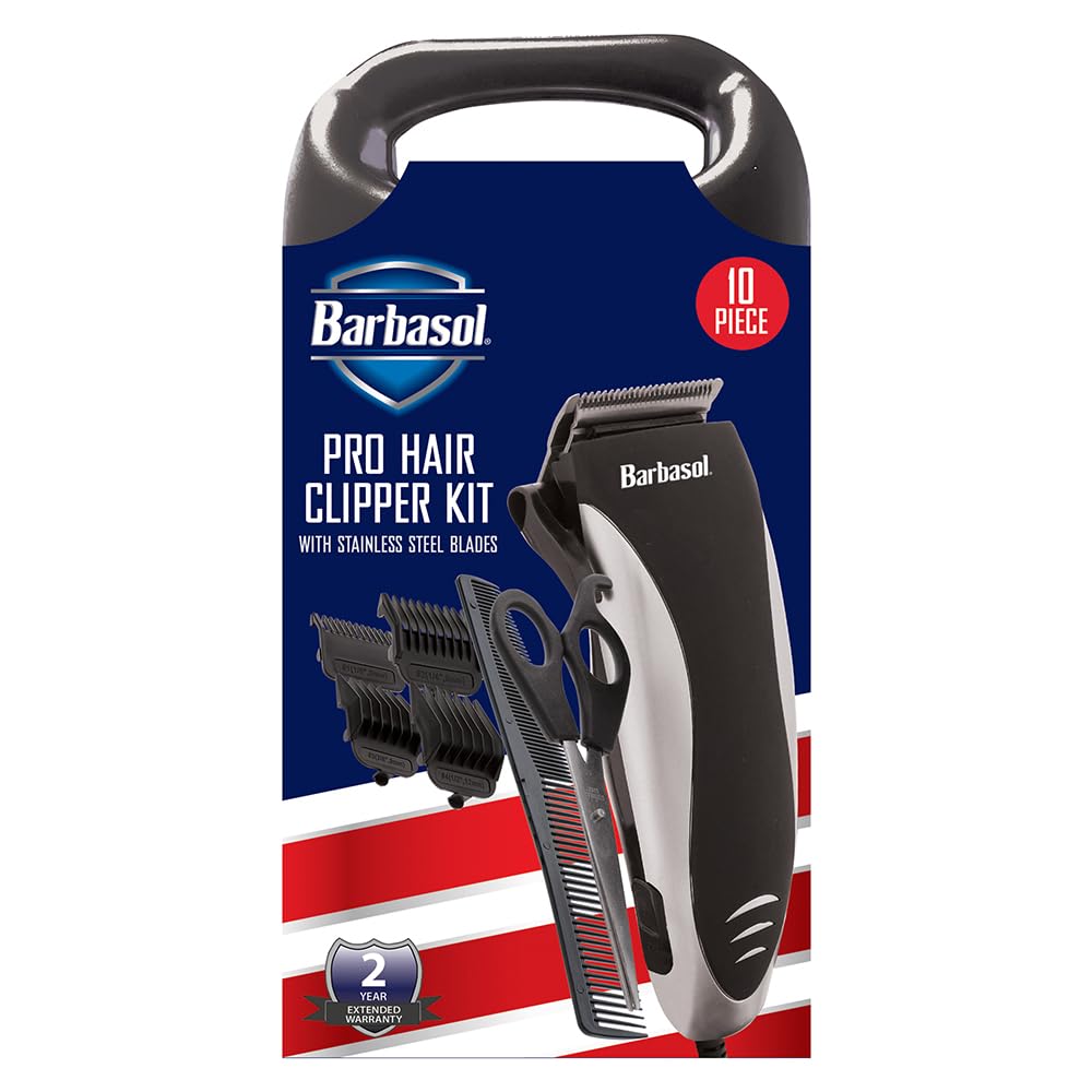 Professional Hair Clipper Kit with Stainless Steel Blades - 4 Combs & Travel Bag for Home & Salon Use