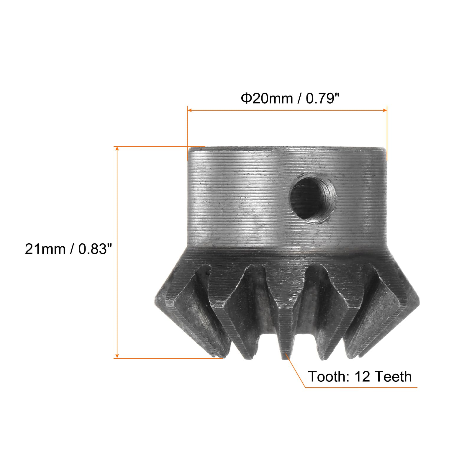 HARFINGTON 2pcs 1M 12 Teeth Bevel Gear Set - 10mm Shaft Hole 1:1 Ratio 45# Steel 2 Module 90 Degree Tapered Bevel Pinion Gear for Hardware Mechanical Rotation - Perfect for Robotics, CNC Machines and DIY Mechanical Projects