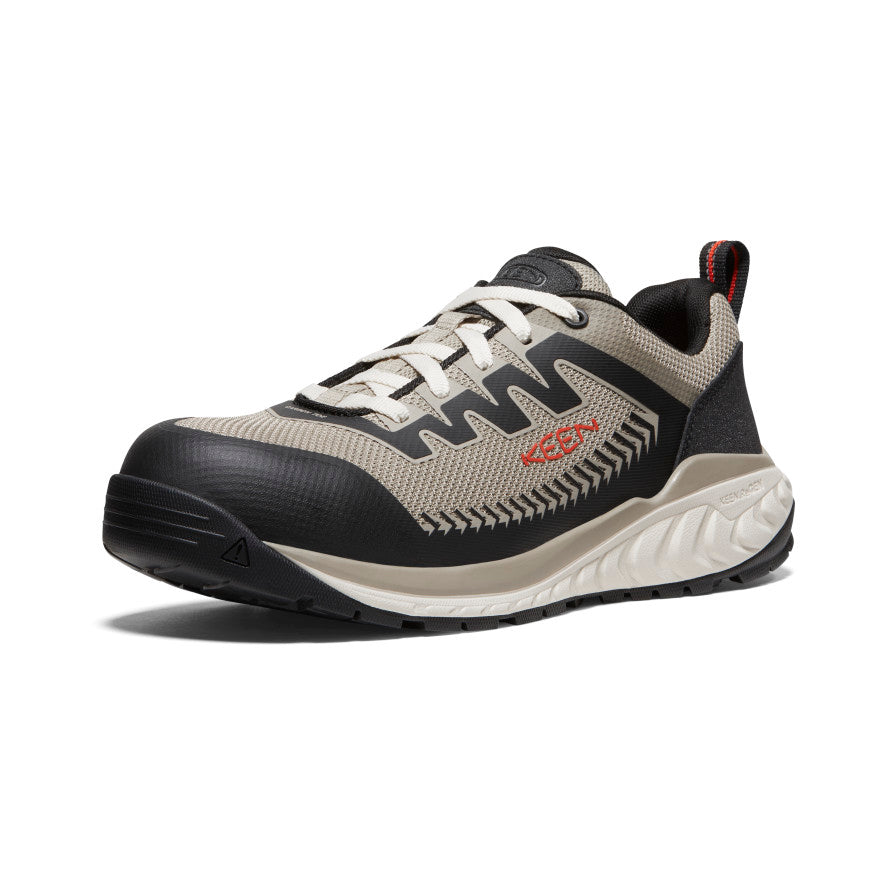 Men's Arvada Carbon Toe Work Sneakers - Slip Resistant Safety Shoes for Construction & Warehouse | Comfortable Non-Slip Work Boots for Men | Plaza Taupe/Black | Ideal for Electricians, Carpenters & Industrial Workers