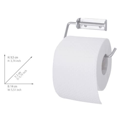 Wenko Simple Chrome Toilet Paper Holder - Modern Bathroom Tissue Roll Stand for Wall Mounting - Perfect for Home, Office, and Hotel Restrooms