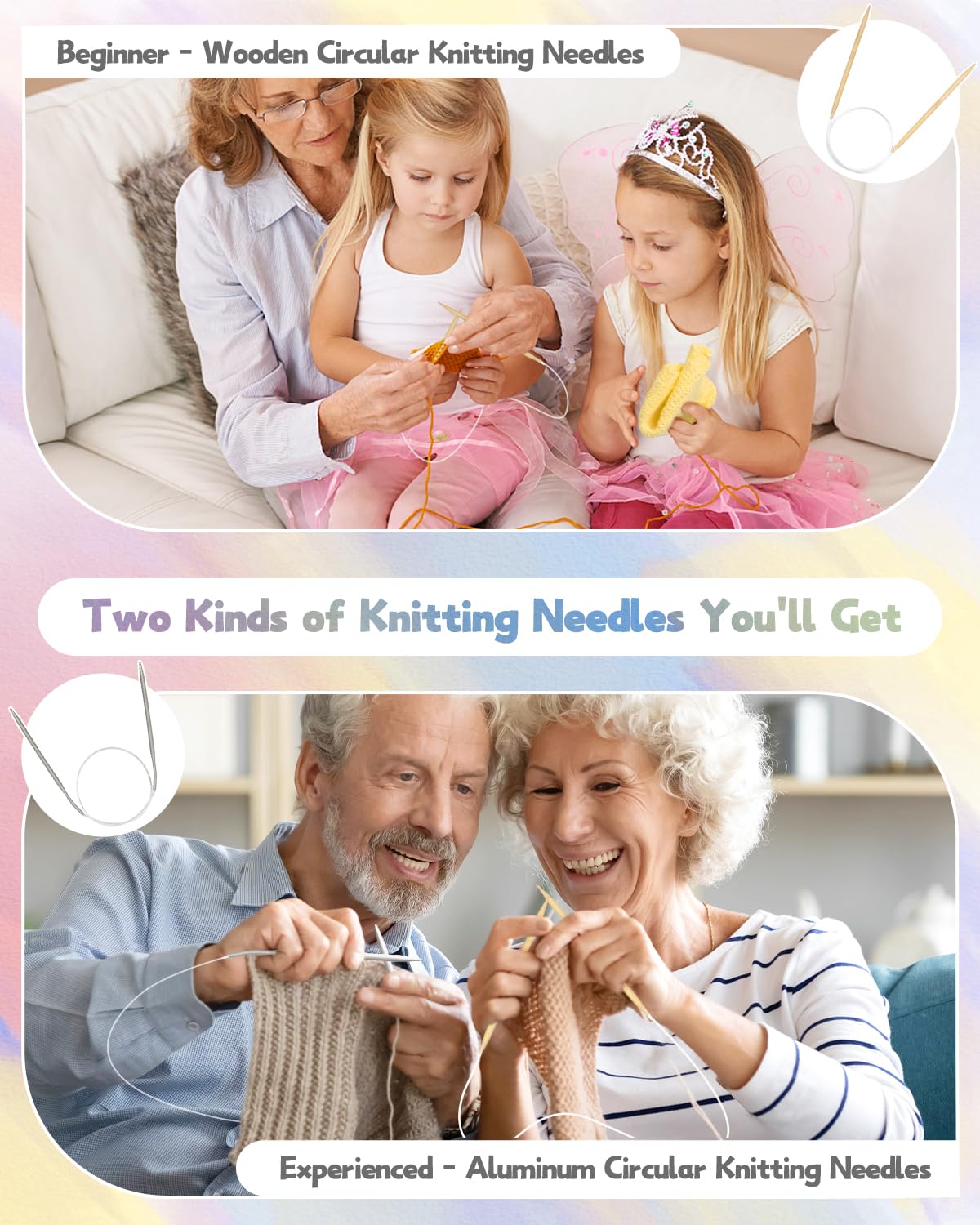 Katech Beginner Knitting Kit for Adults - Complete Set with Instruction Book, Knitting Needles & Soft Yarn - DIY Craft Kit for Learning to Make Dishcloths, Scarves & Home Decor - Perfect Gift for Craft Lovers