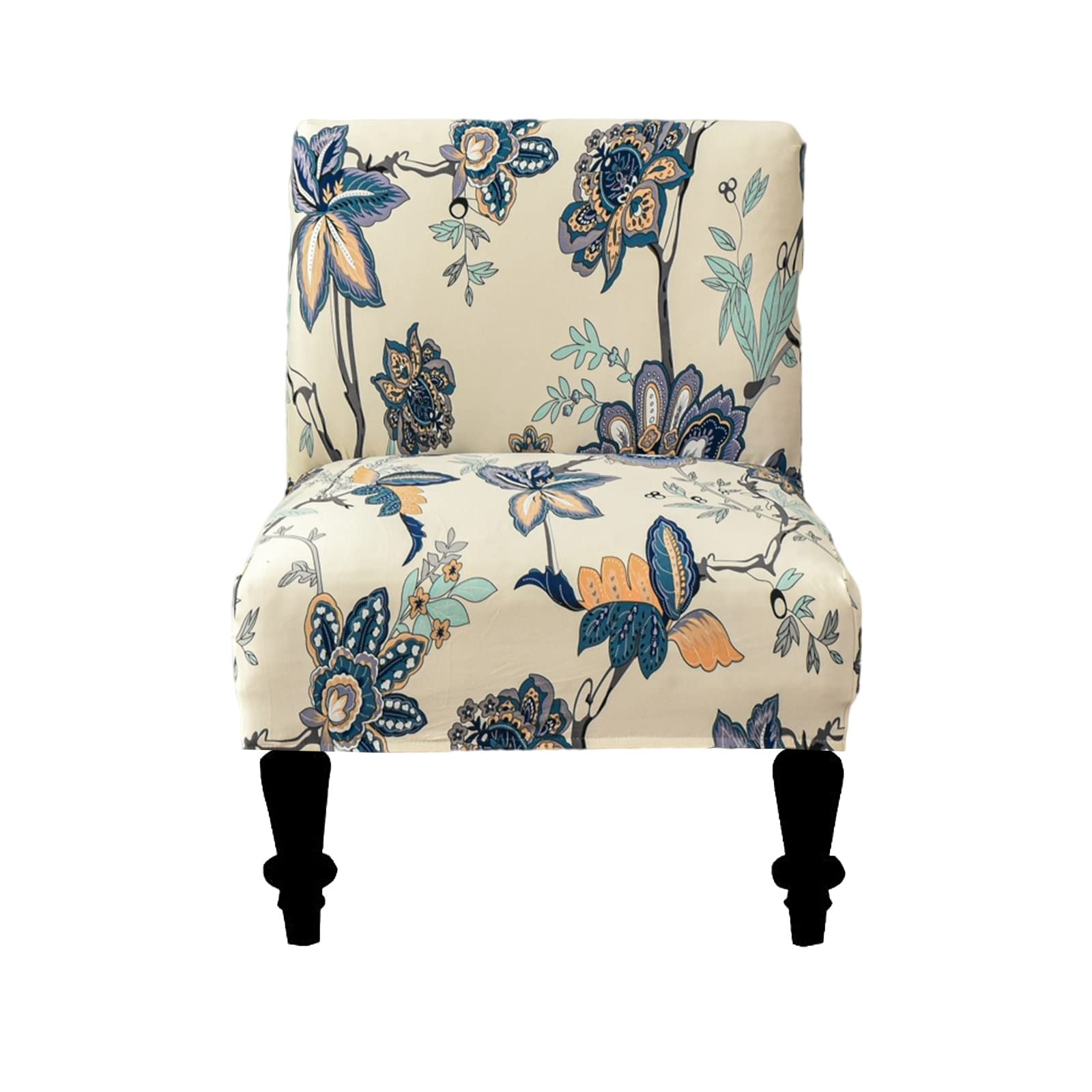Eco-Friendly Removable Washable Armless Chair Slipcover - Printed Accent Furniture Protector Cover for Living Room, Dining Room & Hotel Use - Perfect for Home Decor and Guest Seating
