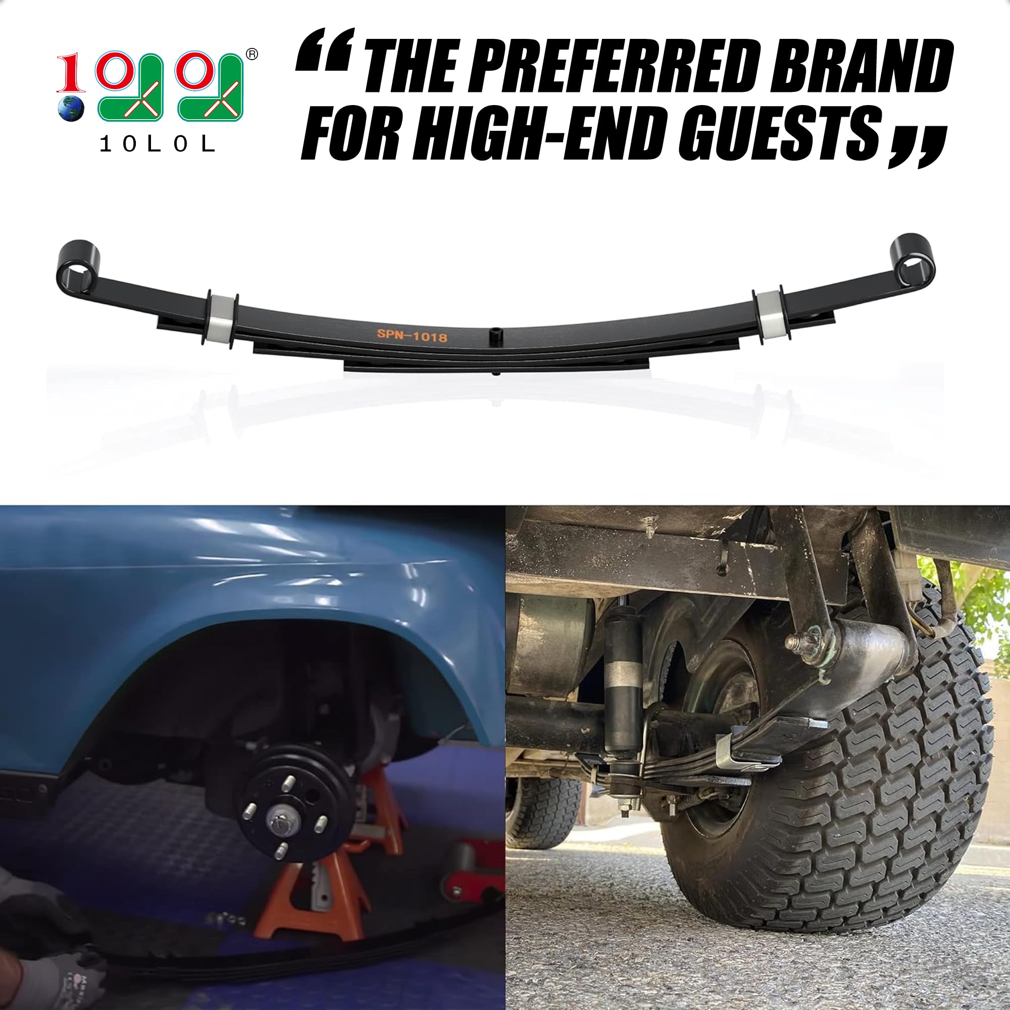 Heavy Duty 4-Leaf Spring Kit with Bushings & Sleeves for EZGO TXT Golf Cart 1995-2013 - Replacement Suspension Parts for Smooth Ride on Golf Courses & Campuses