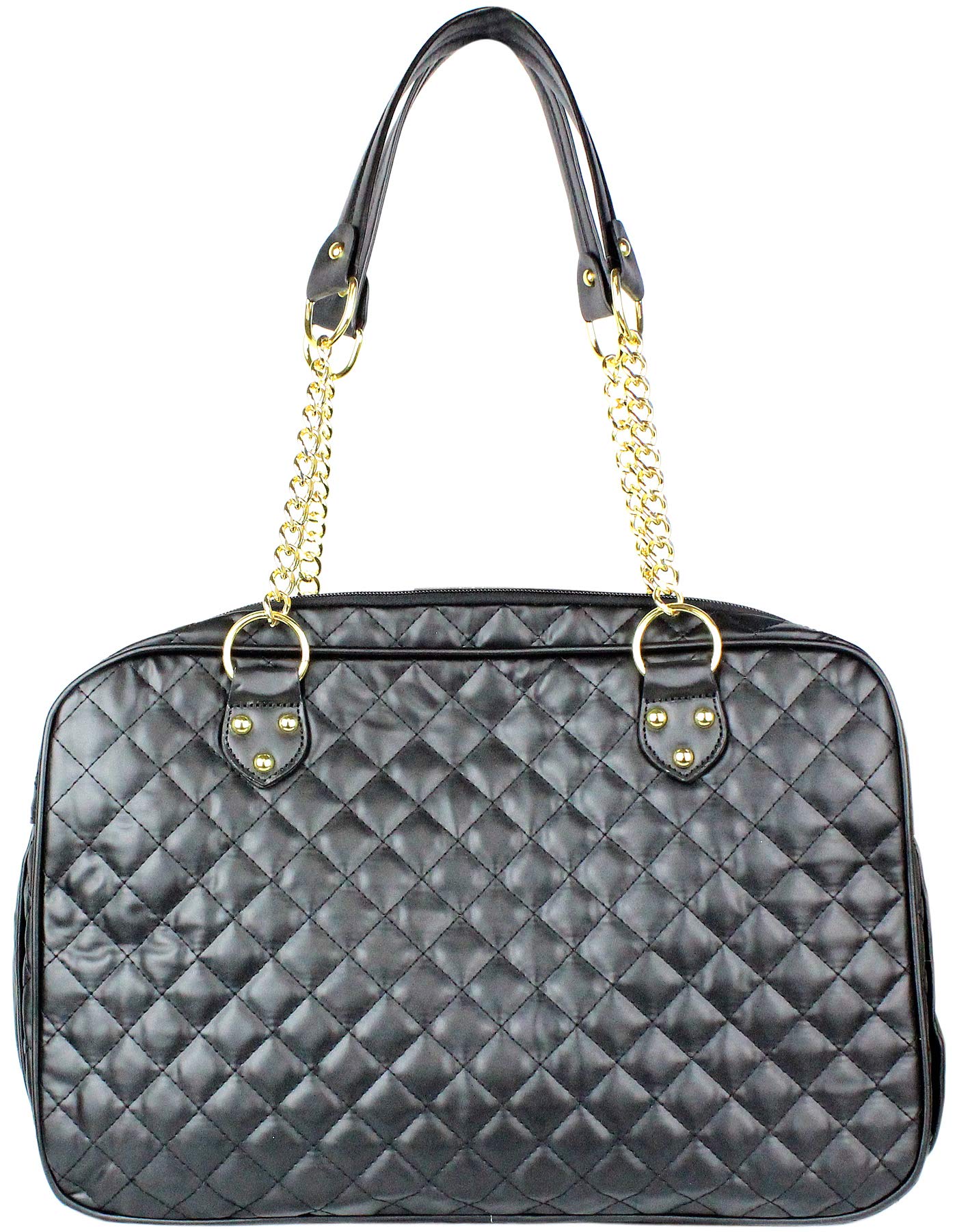 Parisian Pet Dog Purse - Fashionable Breathable Pet Carrier Handbag for Small & Medium Dogs with Golden Chain - Perfect for Travel, Shopping & Outdoor Adventures