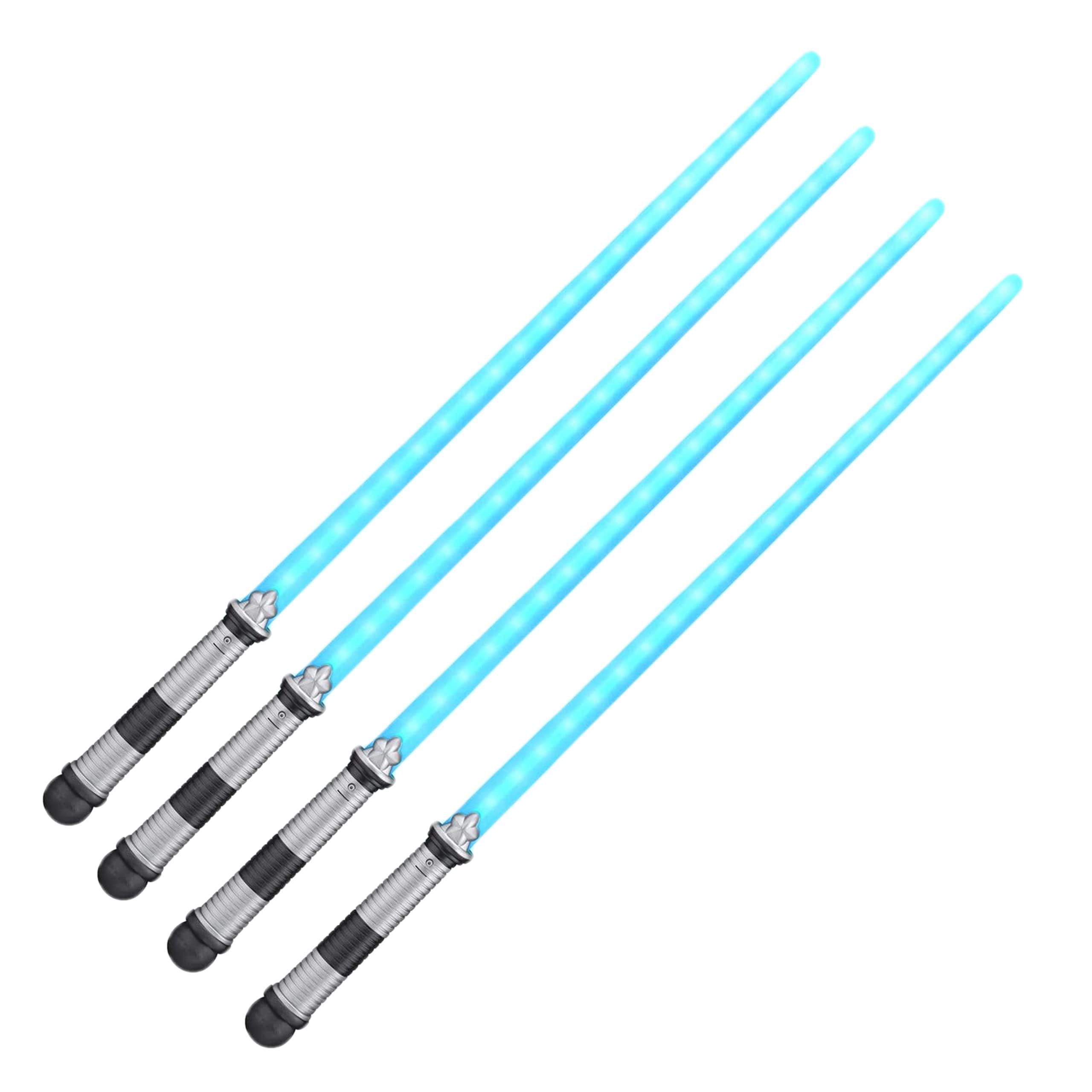 Blinkee 4 Pack LED Light Up Blue Light Saber for Kids - Glow in The Dark Party Favors, Cosplay Costume Accessories & Star Wars Themed Birthday Gifts