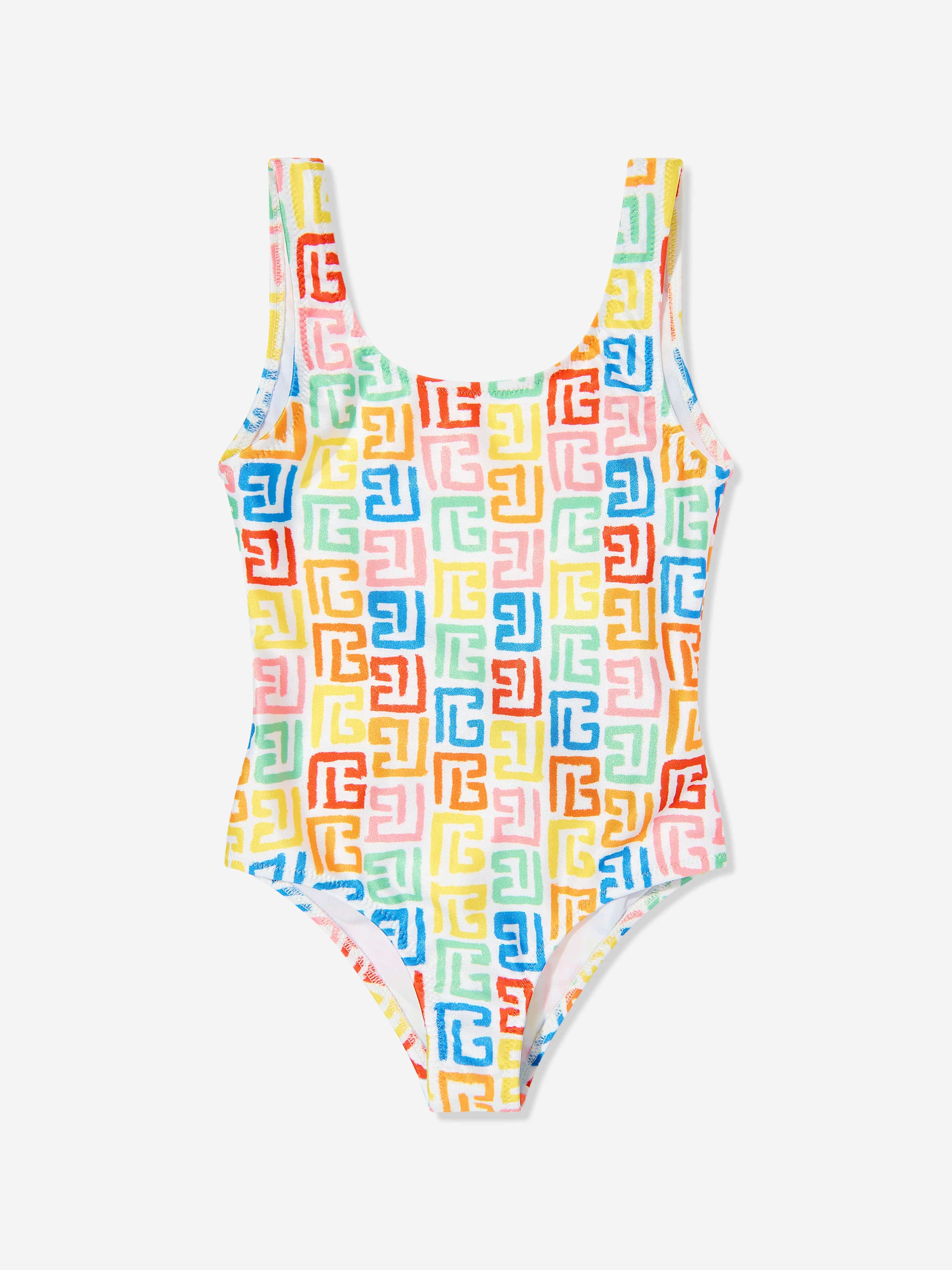 Balmain Girls Monogram Swimsuit - Colorful Designer Swimwear for Kids | Beach, Pool & Summer Vacation Outfits